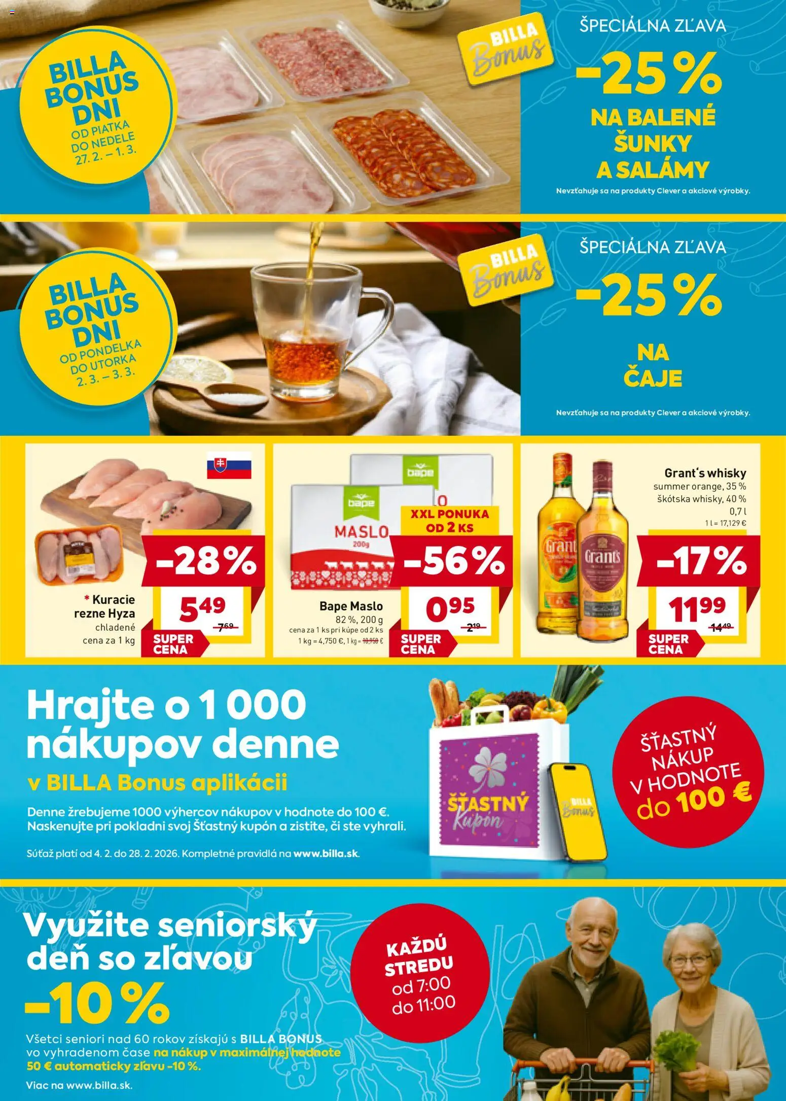 Nové Billa akcie – leták je platný od 25.02.2026 | Strana: 24 | Produkty: Maslo, Kuracie rezne, Whisky
