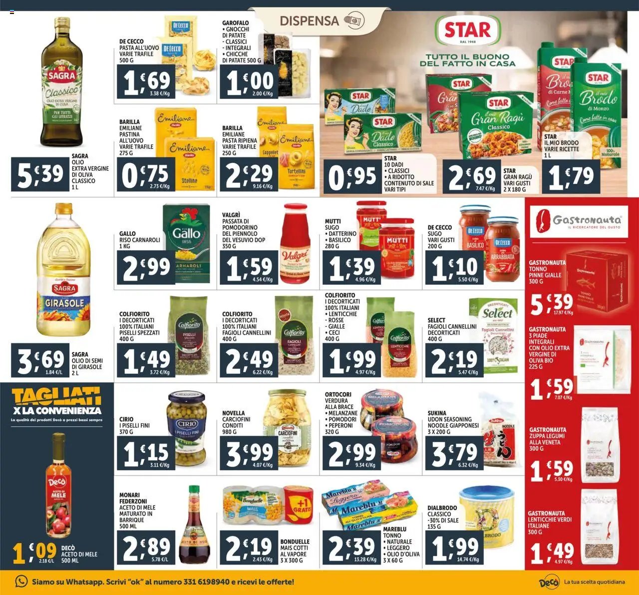 Volantino Decò del 16.10.2025 | Pagina: 15 | Prodotti: Pinne, Ragú, Piselli, Melanzane