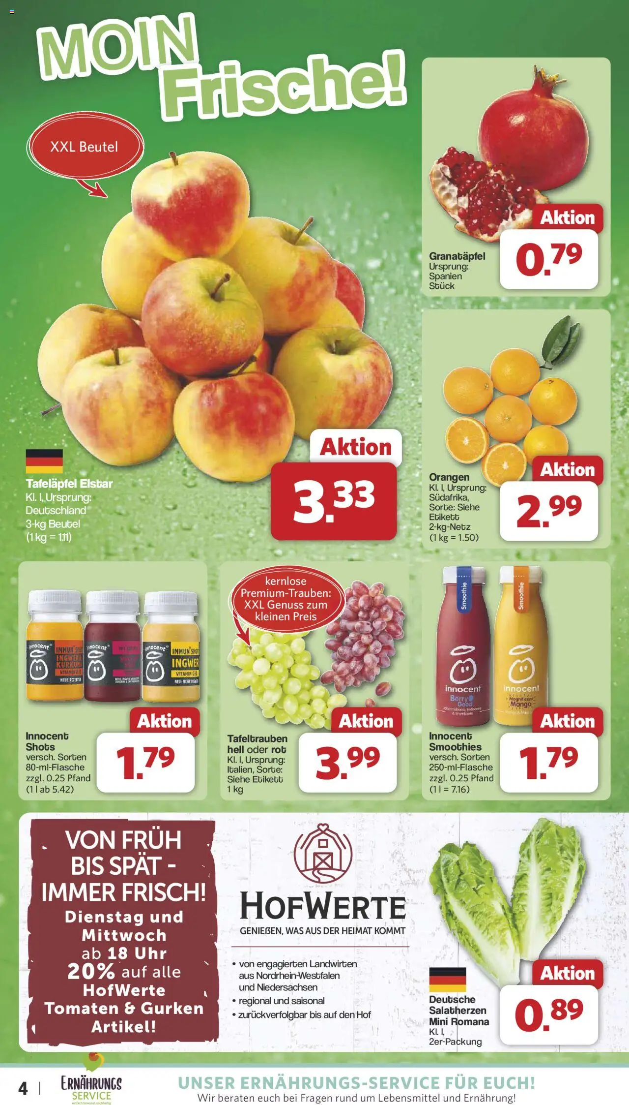 Famila Nordwest Prospekt 	 – gültig ab 13.10.2025 | Seite: 4 | Produkte: Granatapfel, Orangen, Tomaten, Mango
