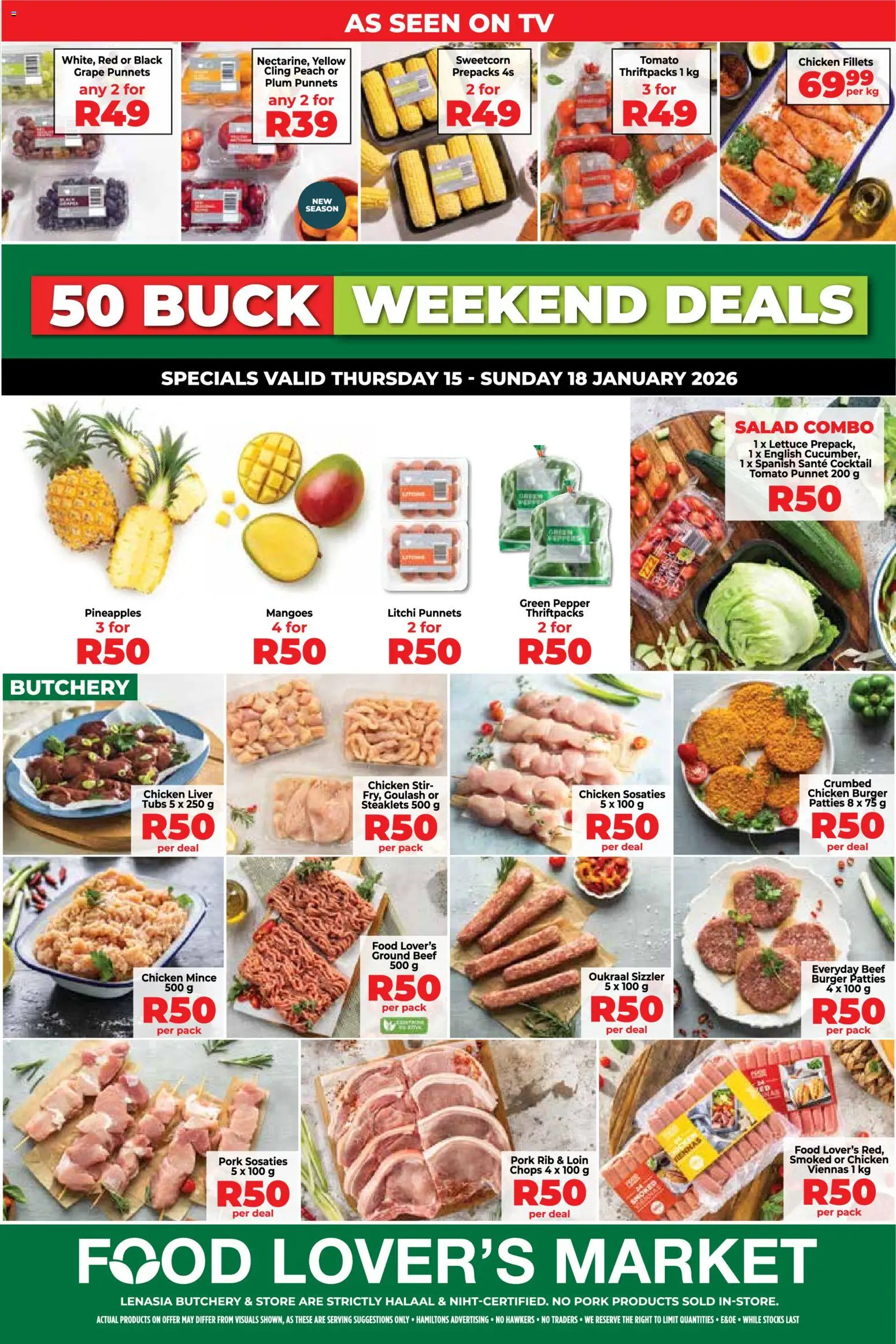 New Food Lover's Market catalogue – valid from 15.01.2026 | Page: 2 | Products: TV, Pork, Salad, Pepper