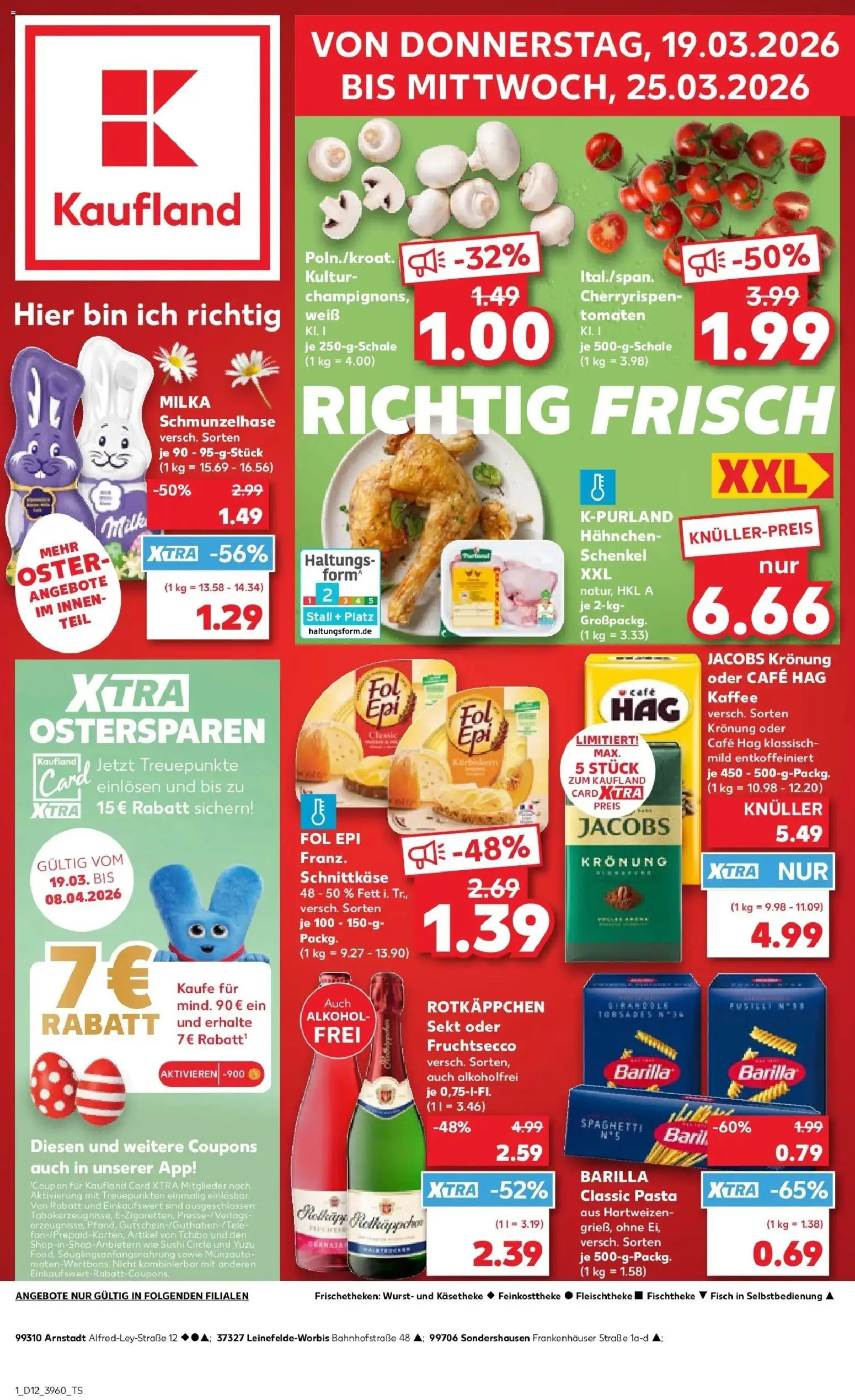 Kaufland Prospekt Sondershausen	 – gültig ab 19.03.2026 | Seite: 1 | Produkte: Rotkappchen sekt, Kaffee, Wurst, Rotkäppchen