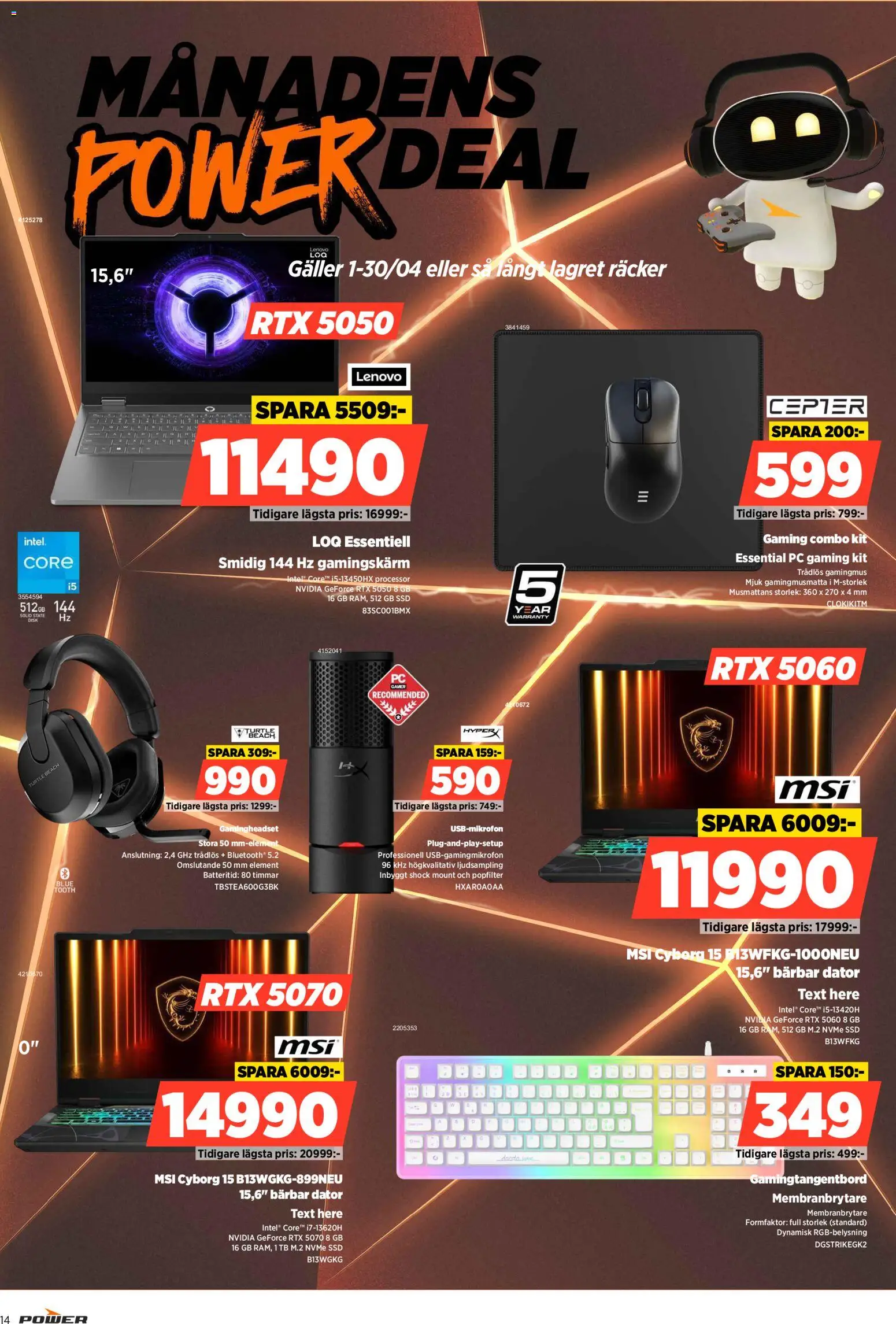 Power reklamblad aktuell från 13.04.2026 | Sida: 14 | Produkter: Galler, PC, Dator