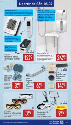 Aldi folheto │ válido de 30.06.2025 | Página: 31 | Produtos: Óculos, Termómetro, Banco, Esteira