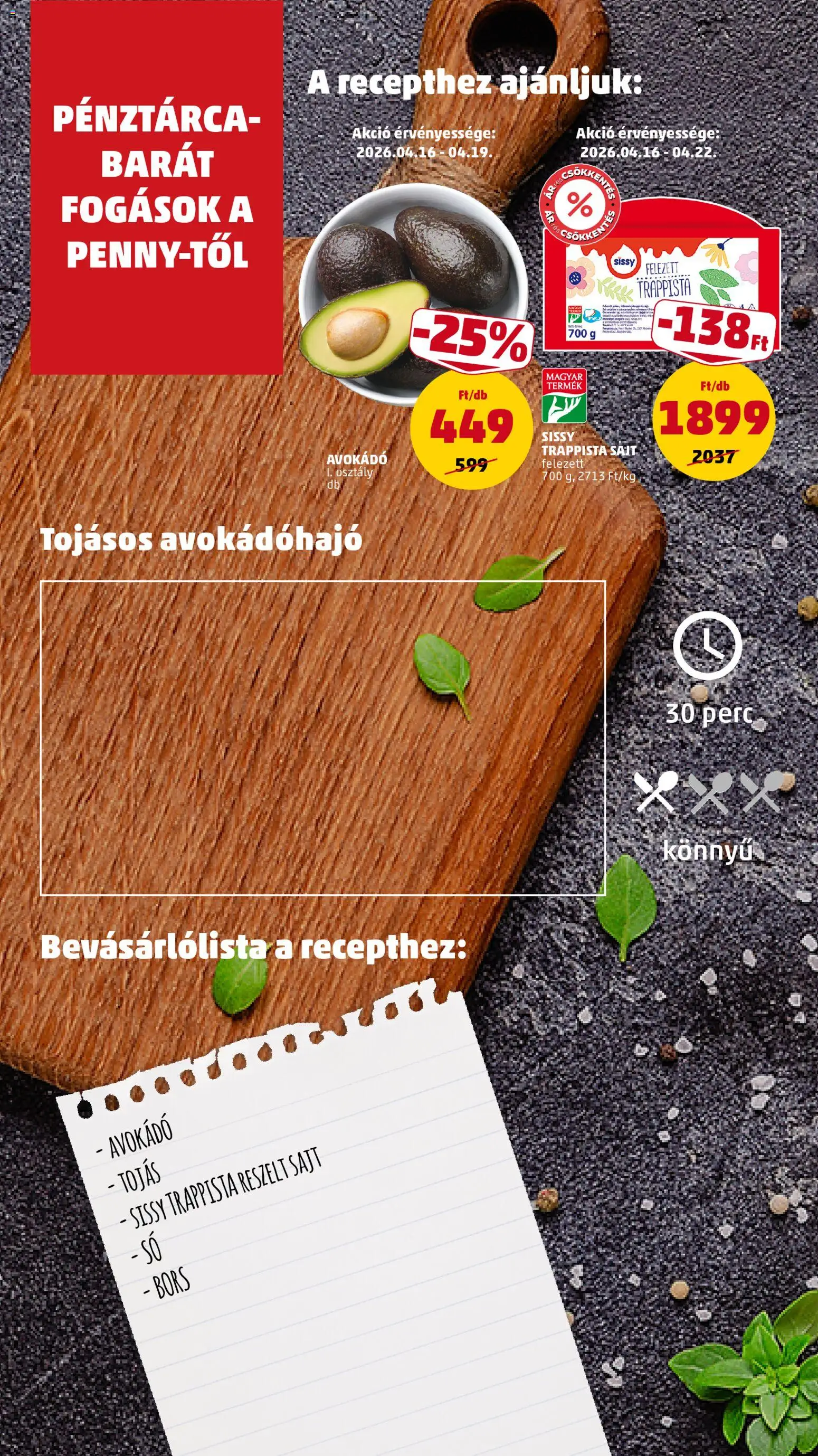 PENNY akciós ujság - amely érvényes a következő dátumtól: 16.04.2026 | Oldal: 12 | Termékek: Pénztárca, Sajt, Avokádó, Bors