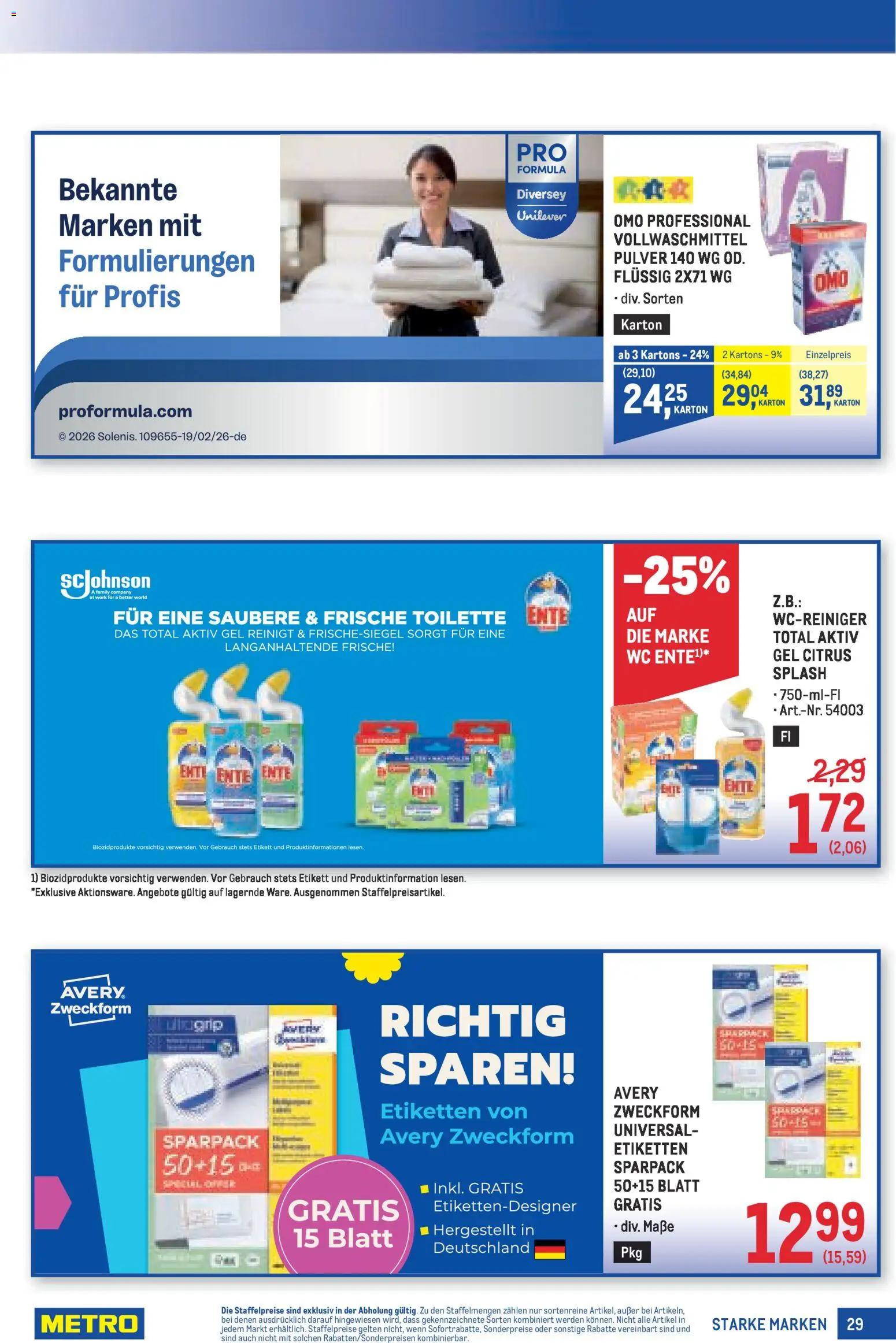 Metro angebote Starke Marken gültig ab 30.04.2026 | Seite: 29 | Produkte: Toilette