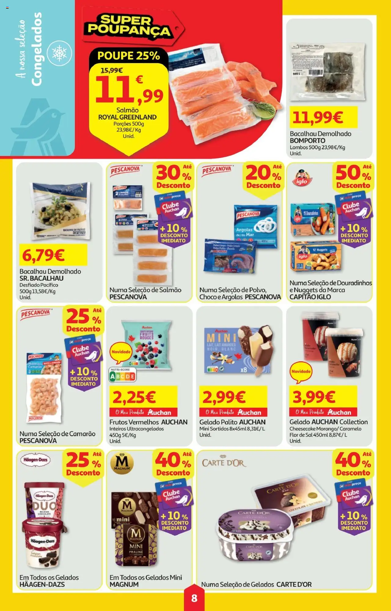 Minipreço folheto │ válido de 07.08.2025 | Página: 8 | Produtos: Bacalhau, Camarão, Sal, Gelado