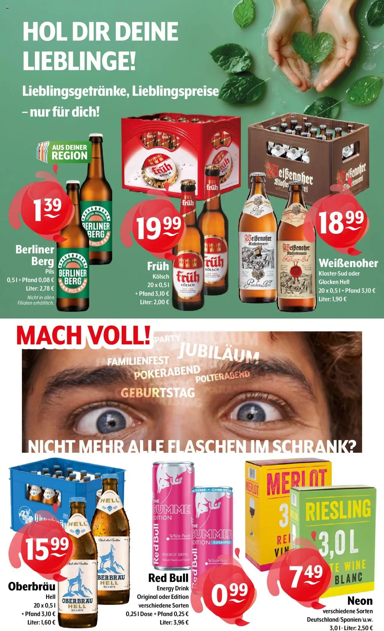 Trink und Spare Prospekt 	 - gültig ab dem 18.08.2025 | Seite: 9 | Produkte: Red bull, Schrank, Merlot, Pils