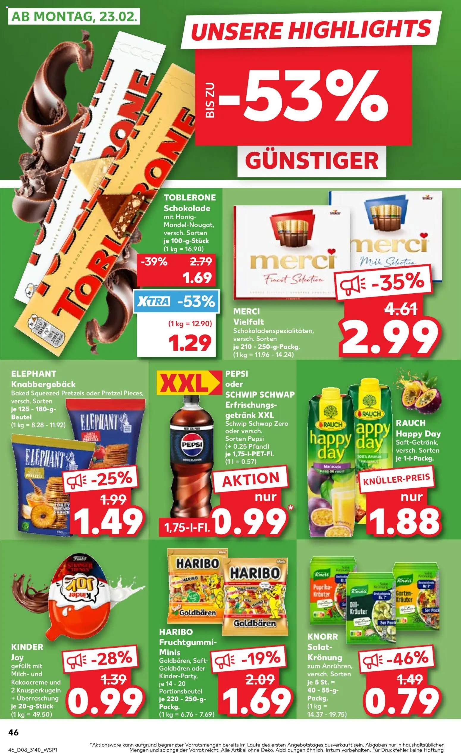 Kaufland prospekt Leipzig	 – gültig ab 19.02.2026 | Seite: 46 | Produkte: Milch, Ananas, Schwip schwap, Kinder joy