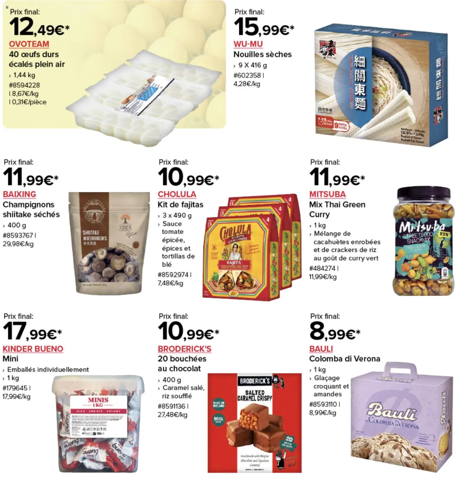 {H1} | Page: 2 | Produits: Crackers, Tortillas, Curry, Amandes