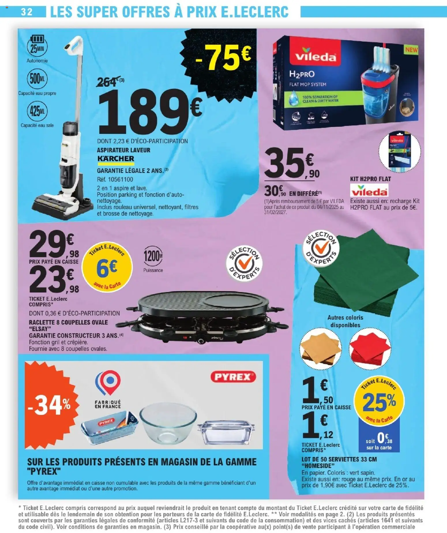 {H1} | Page: 32 | Produits: Gril, Brosse, Raclette, Vileda