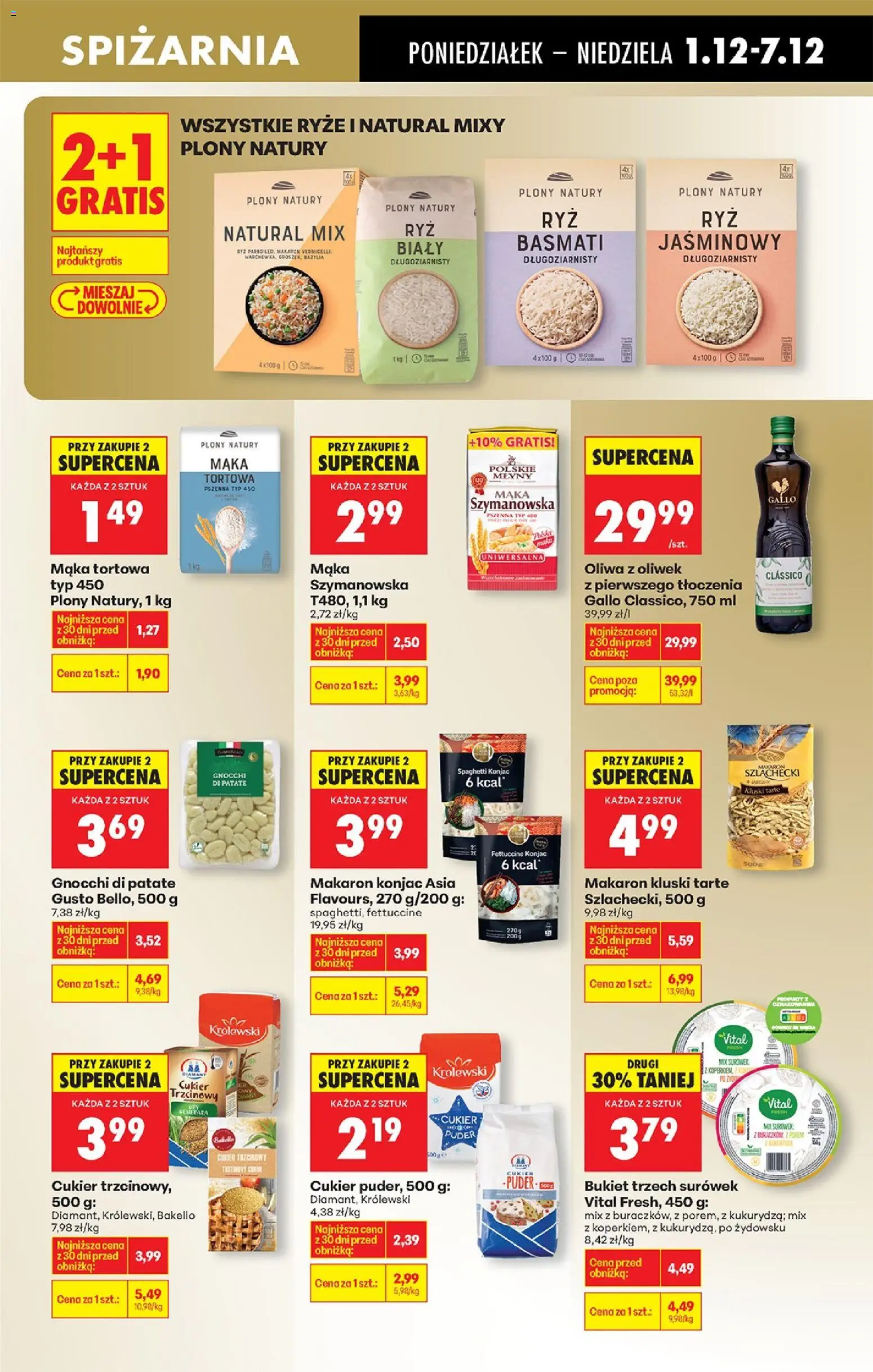 Biedronka gazetka od 01.12.2025 | Strona: 55 | Produkty: Oliwa z oliwek, Gnocchi, Ryż basmati, Cukier