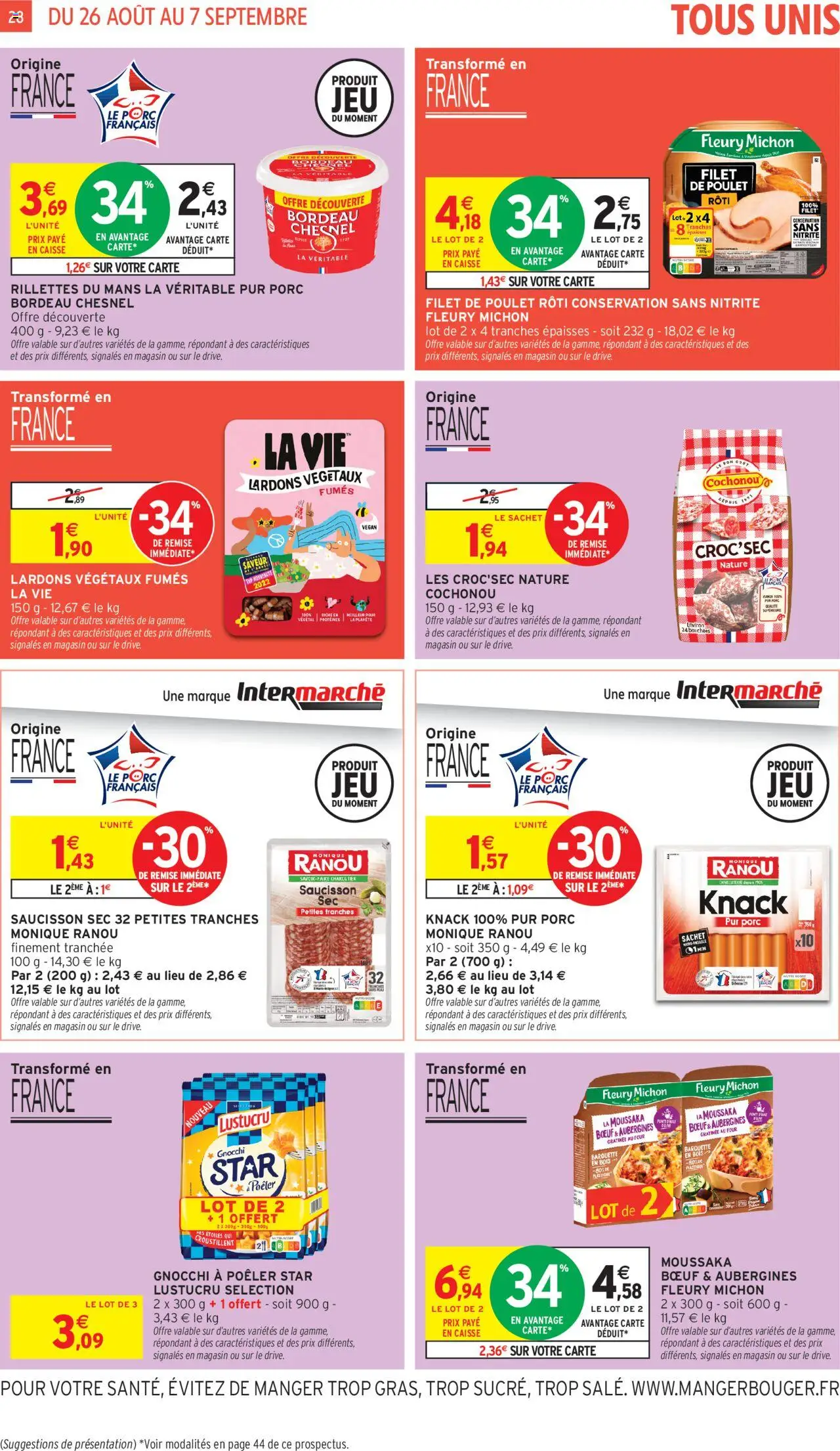  | Page: 28 | Produits: Saucisson, Saucisson sec, Lardons, Porc