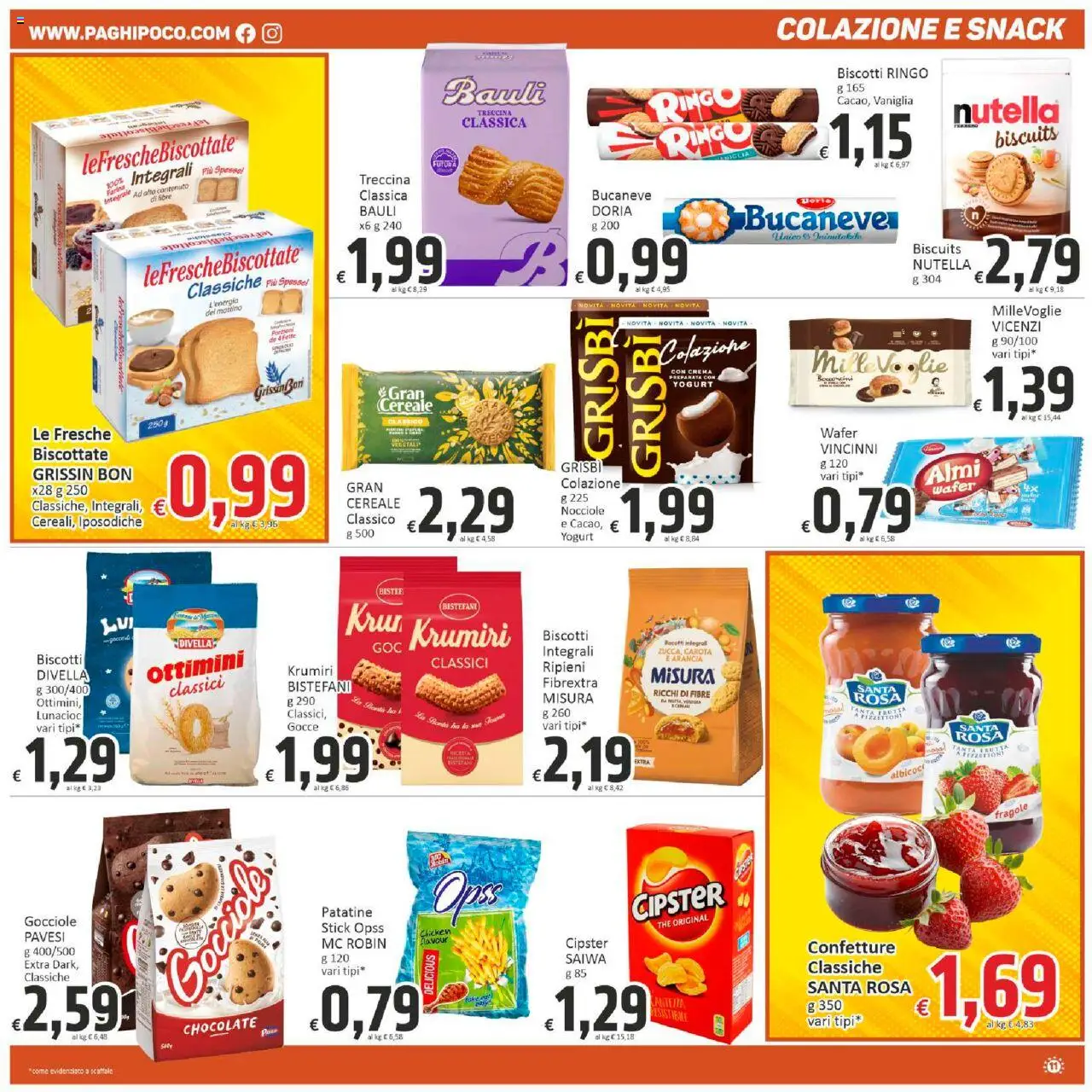 Volantino Paghi Poco del 20.10.2025 | Pagina: 11 | Prodotti: Crema, Nocciole, Nutella, Arancia