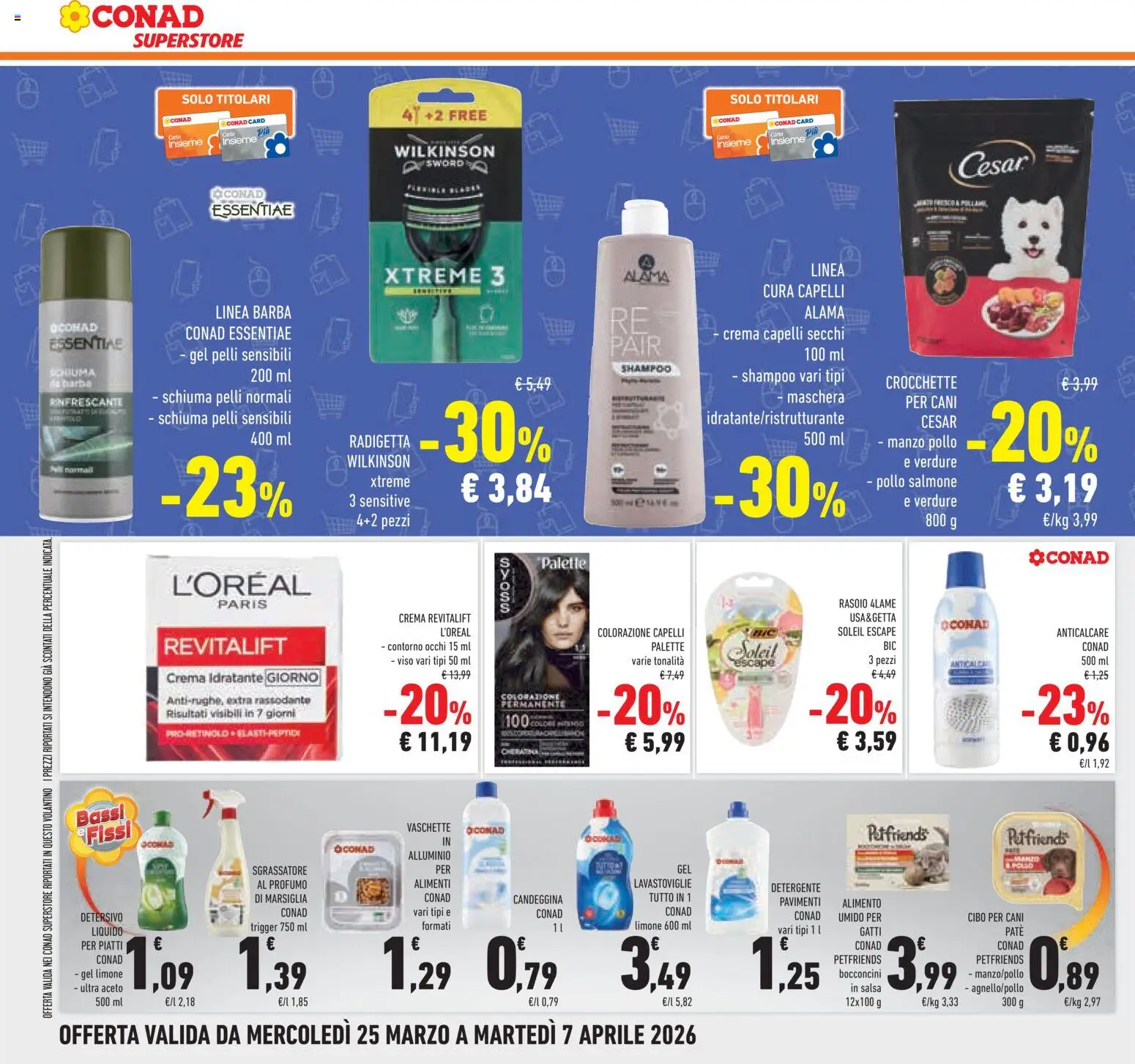 Volantino Conad del 25.03.2026 | Pagina: 42 | Prodotti: Shampoo, Rasoio, Manzo, Verdure