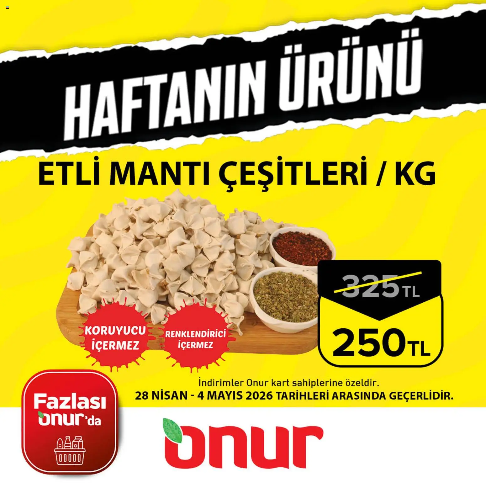 Onur Market - Haftanın Ürünü - 28.04.2026 tarihinden itibaren geçerlidir | Sayfa: 1