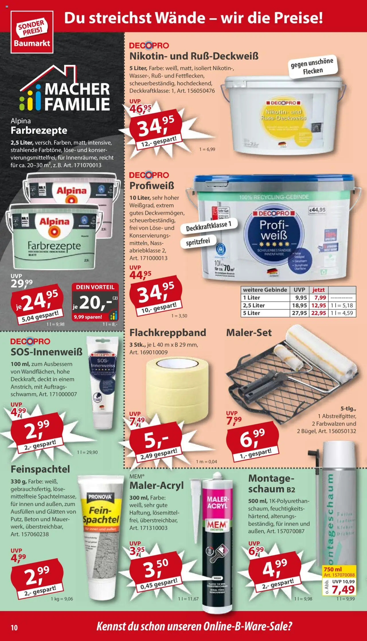 Sonderpreis Baumarkt Prospekt 	 – gültig ab 13.09.2025 | Seite: 10