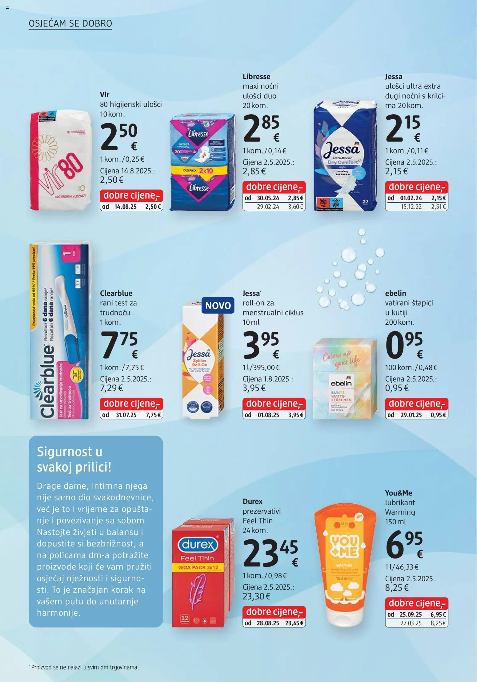 DM katalog | vrijedi od 03.11.2025 | Stranica: 22 | Proizvodi: Higijenski ulošci, Lubrikant, Štapići, Libresse