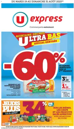 U Express - Prévisualisation de U Express - Quinzaine des prix ultra bas Spécial rentrée valide à partir de 19.08.2025