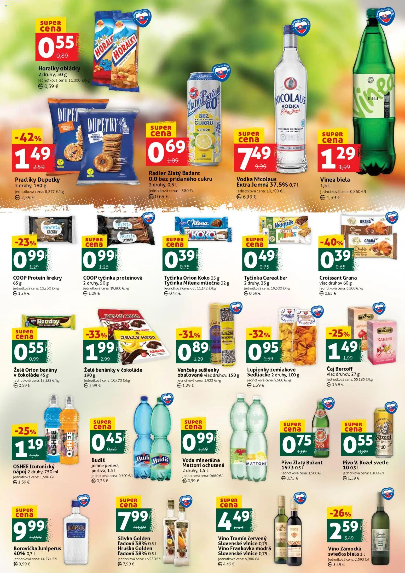 Nové COOP Jednota akcie – leták je platný od 10.04.2026 | Strana: 3 | Produkty: Pivo, Mattoni, Vodka, Horálky