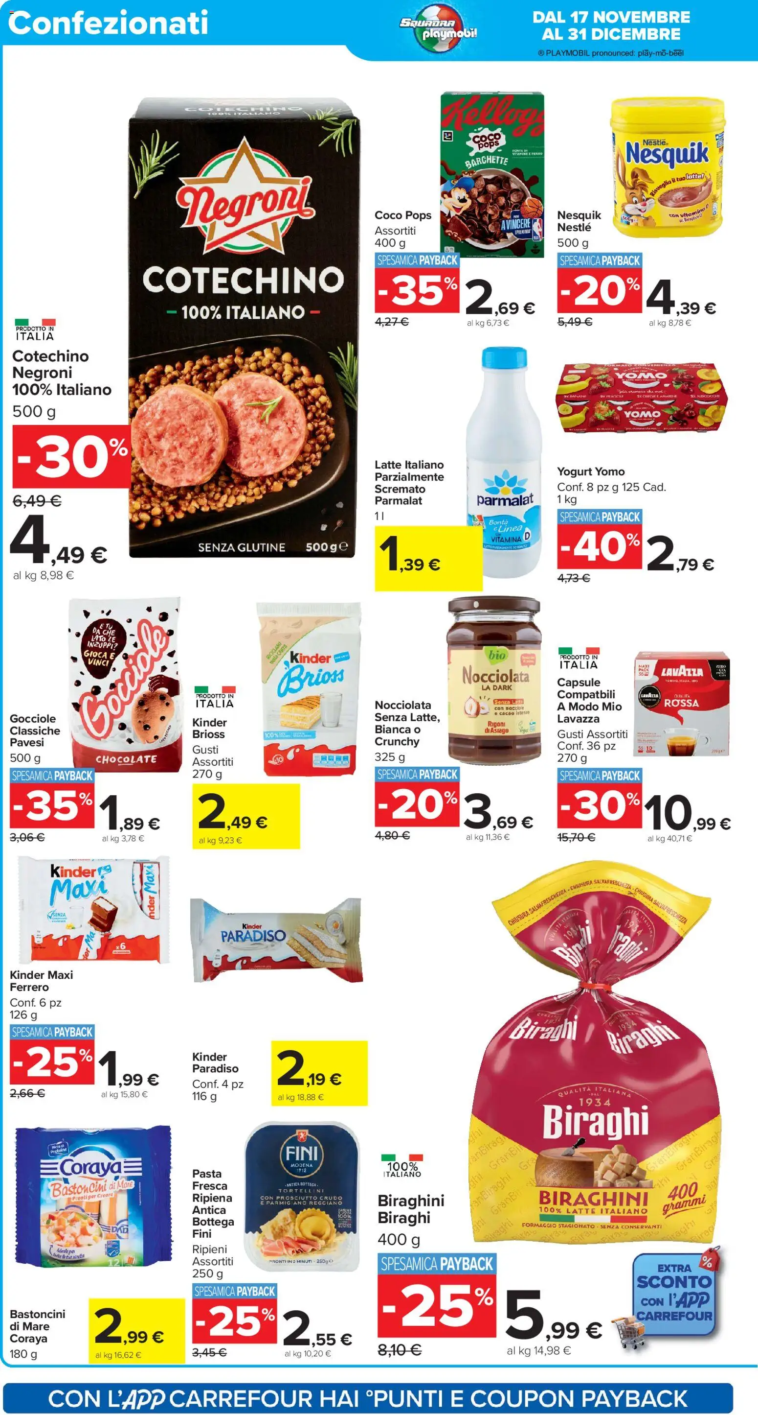 Volantino Carrefour del 17.11.2025 | Pagina: 10 | Prodotti: Formaggio, Prosciutto, Nocciole, Cacao