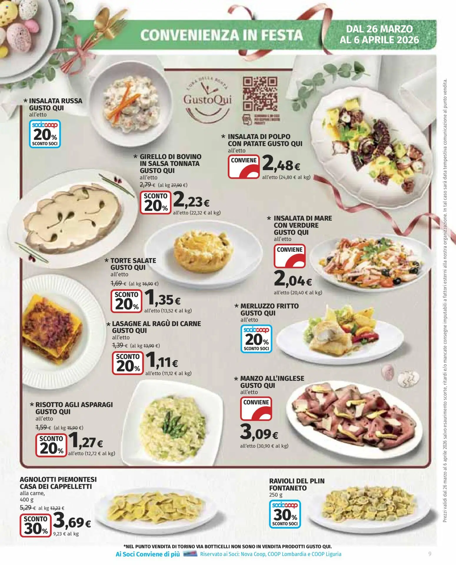 Volantino COOP del 26.03.2026 | Pagina: 9 | Prodotti: Insalata, Verdure, Salsa, Asparagi