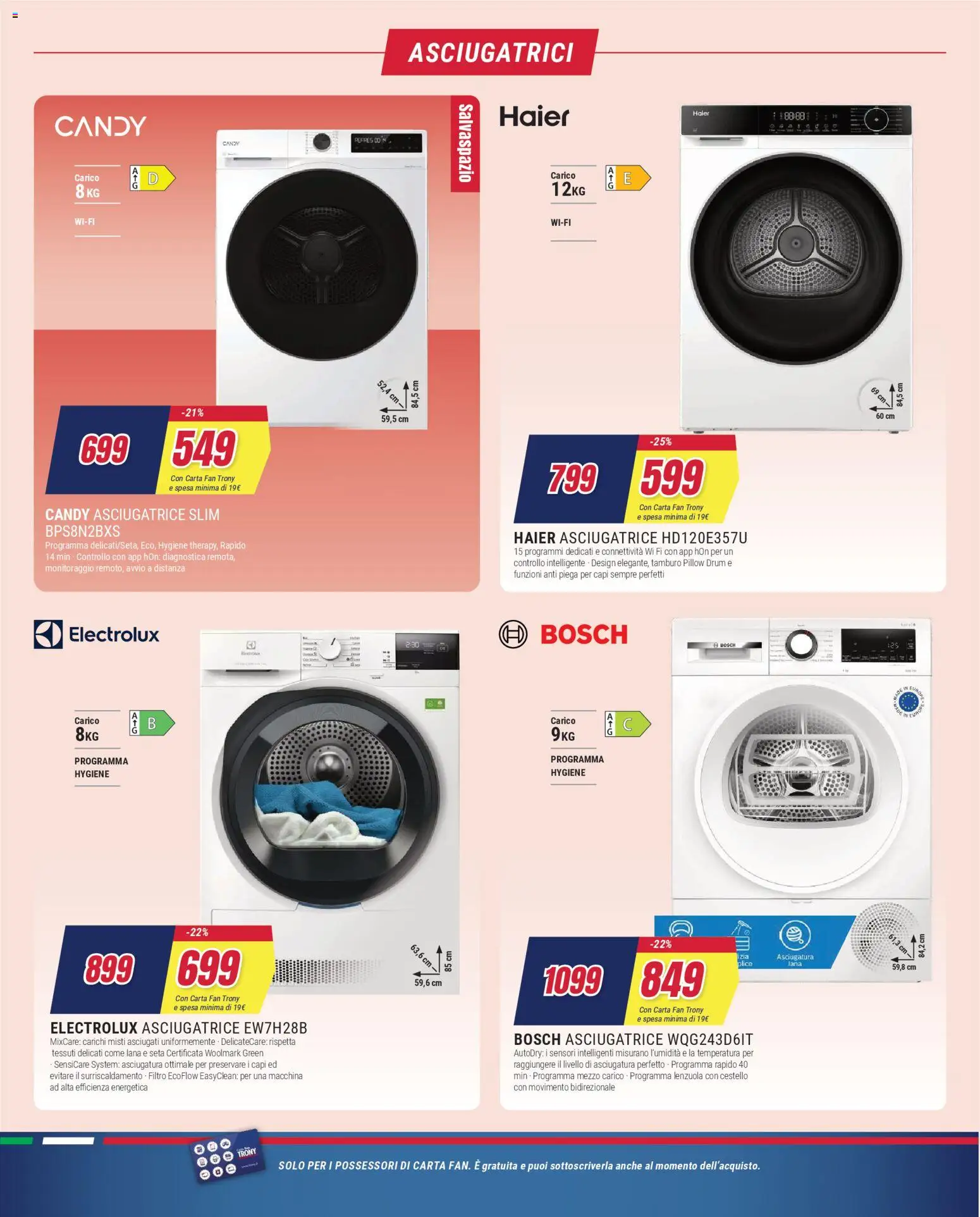 Volantino Trony del 27.12.2025 | Pagina: 22 | Prodotti: Asciugatrice, Fan, Lenzuola