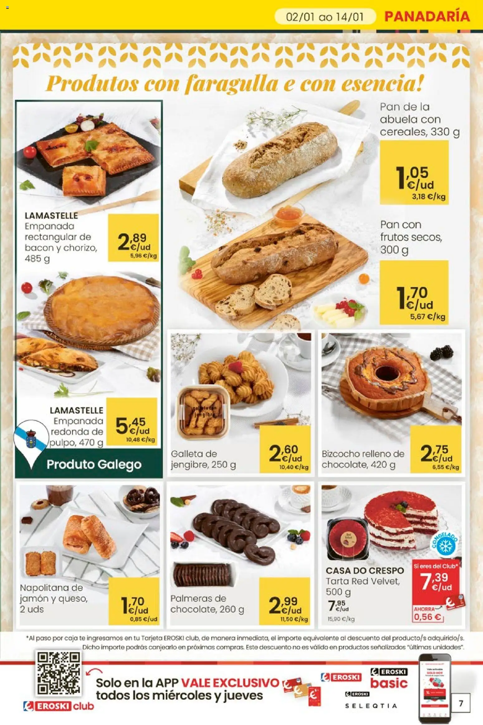 Eroski - Para un xaneiro máis lixeiro │ válido desde el 05.01.2026 | Página: 7 | Productos: Pan, Té, Bizcocho, Palmeras
