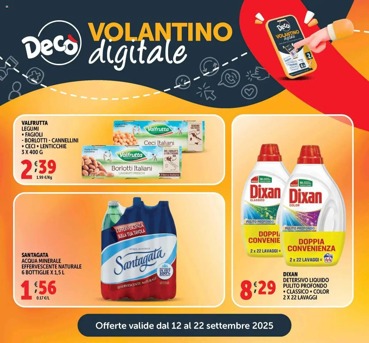 Volantino Decò del 12.09.2025 | Pagina: 21 | Prodotti: Ceci, Fagioli, Acqua, Acqua minerale