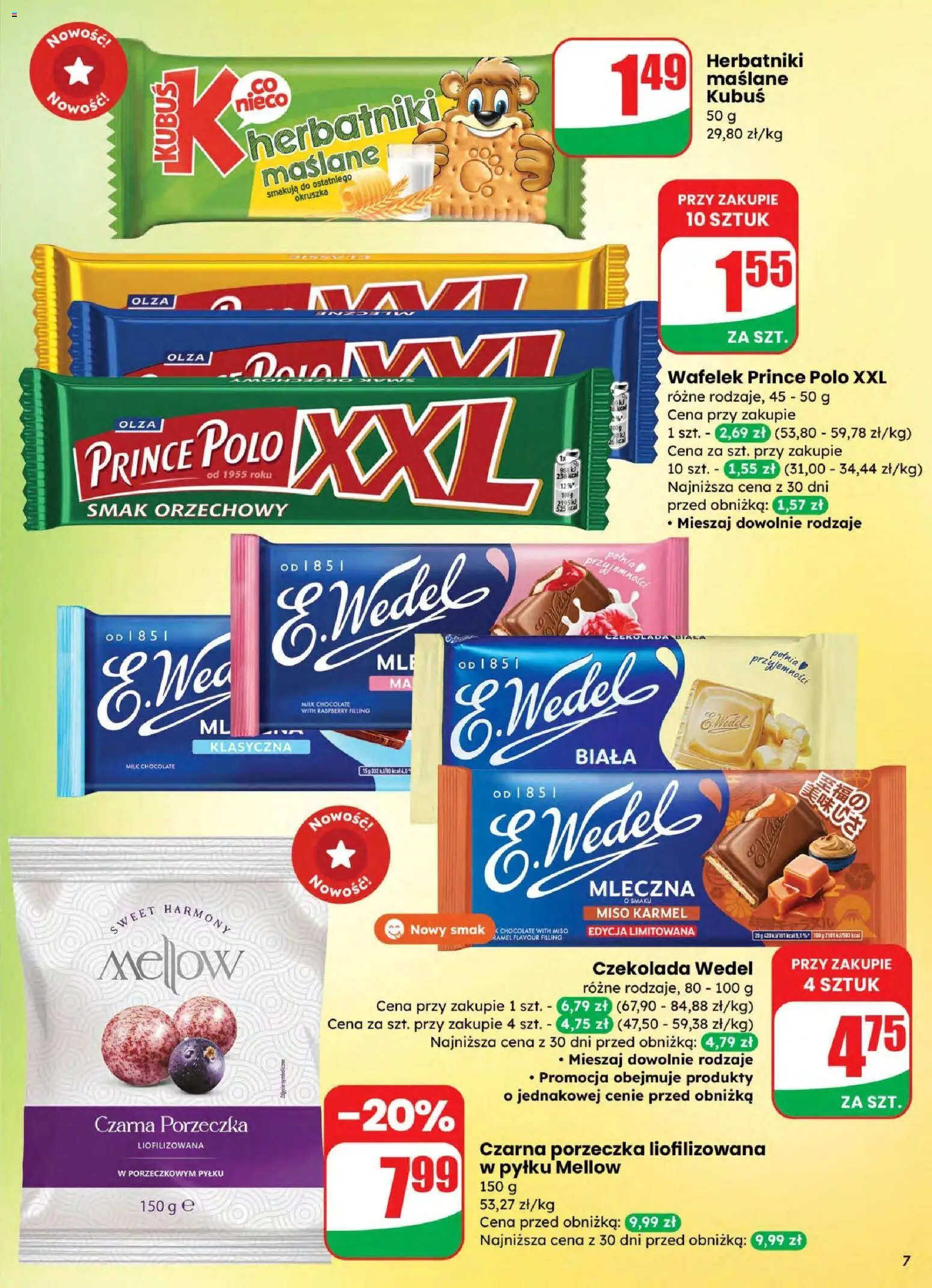 Dino gazetka od 04.03.2026 | Strona: 7 | Produkty: Prince polo xxl, Porzeczka, Herbatniki, Czekolada