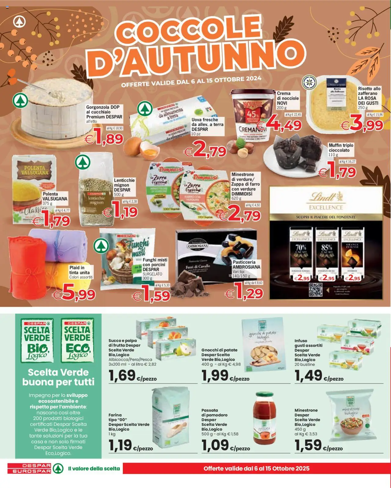 Volantino Despar del 06.10.2025 | Pagina: 6 | Prodotti: Plaid, Uova, Verdure, Gnocchi