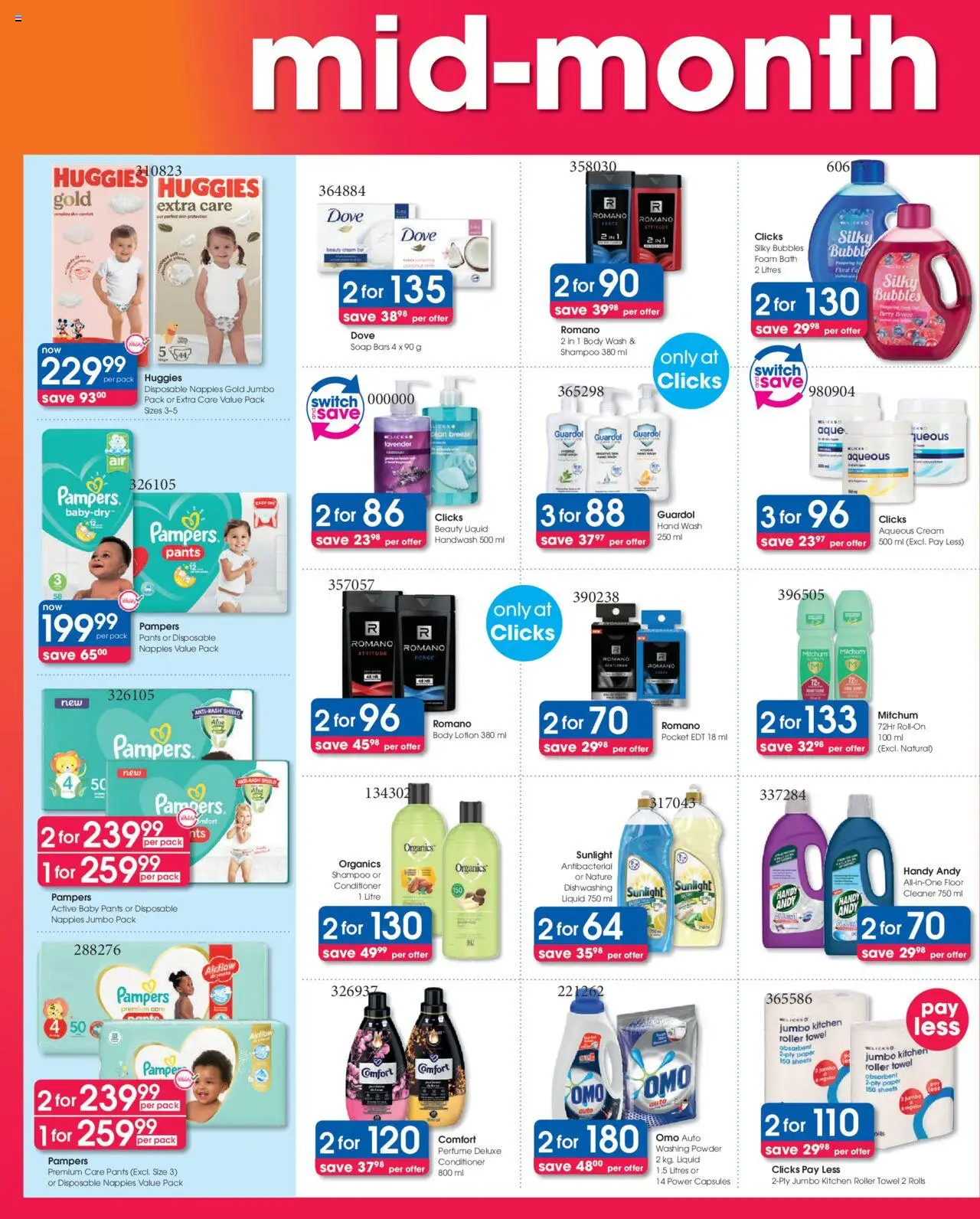 New Clicks catalogue – valid from 09.09.2025 | Page: 2 | Products: Handwash, Perfume, Conditioner, Roller towel