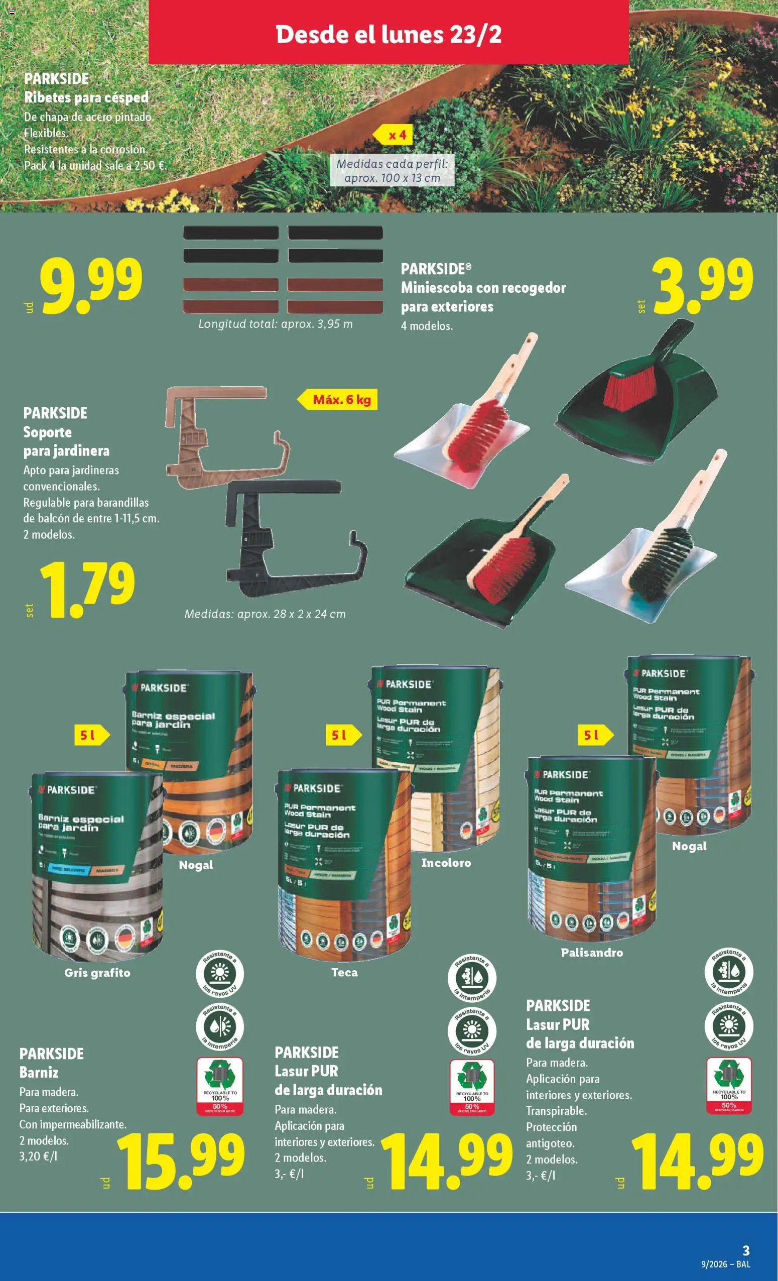 Lidl folleto de bazar │ válido desde el 23.02.2026 | Página: 3 | Productos: Jardinera