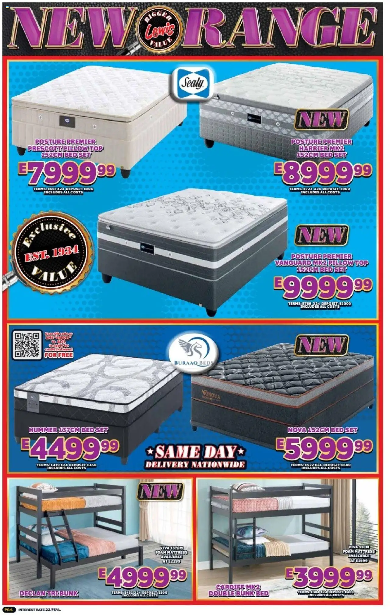 New Lewis Stores catalogue – valid from 01.10.2025 | Page: 6 | Products: Bed, Pillow, Double bunk, Foam