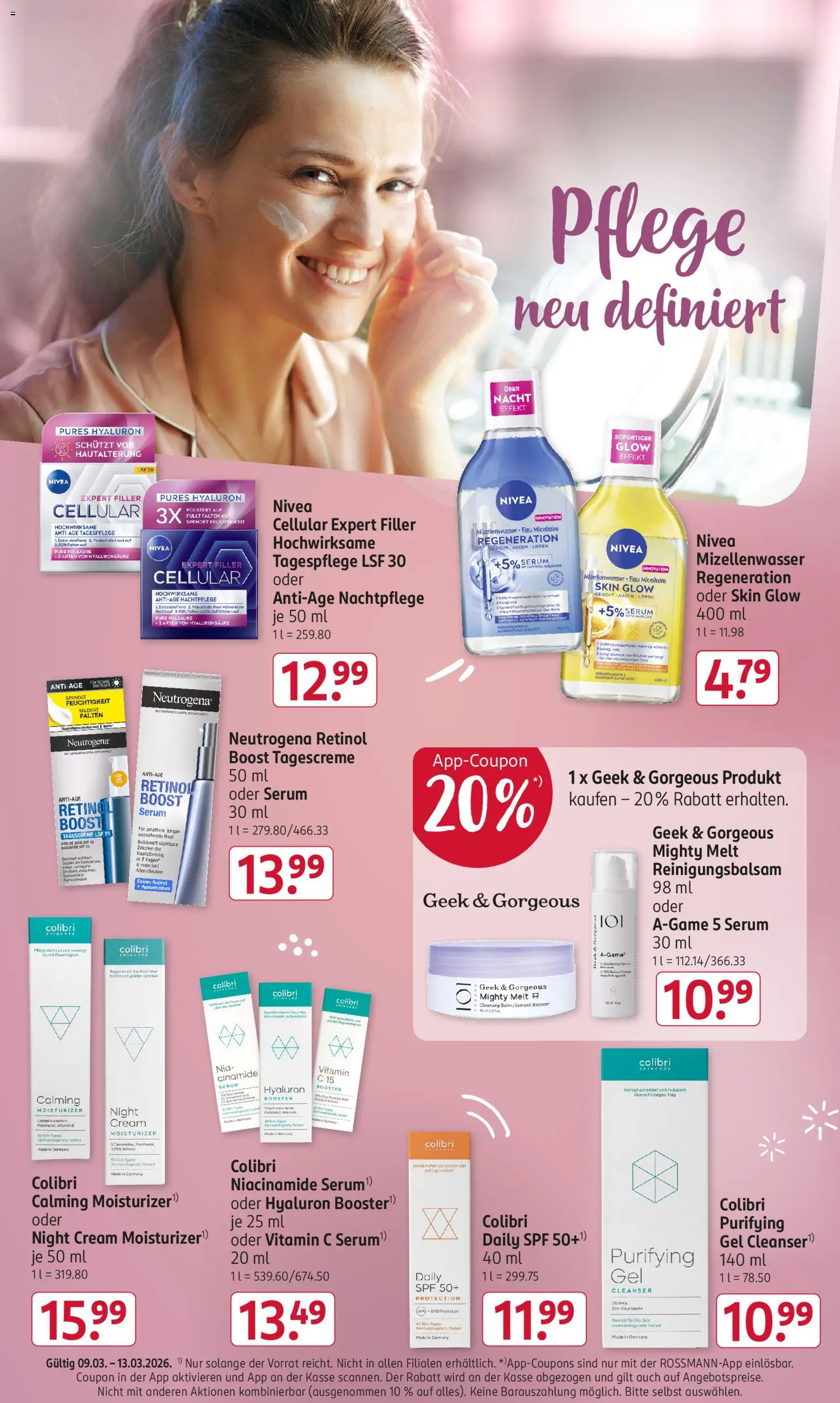 Rossmann Prospekt 	 – gültig ab 09.03.2026 | Seite: 10 | Produkte: Mizellenwasser, Serum, Tagescreme