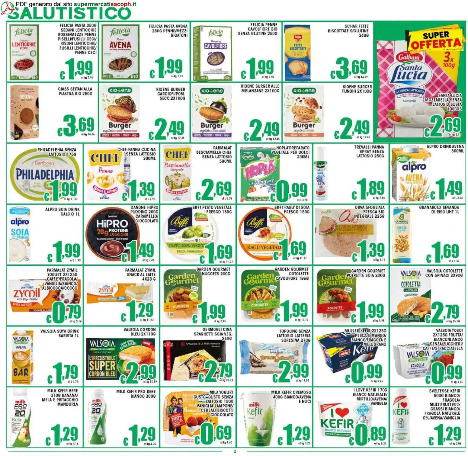Volantino Sacoph del 06.03.2026 | Pagina: 2 | Prodotti: Panna, Nuggets, Lenticchie, Pasta