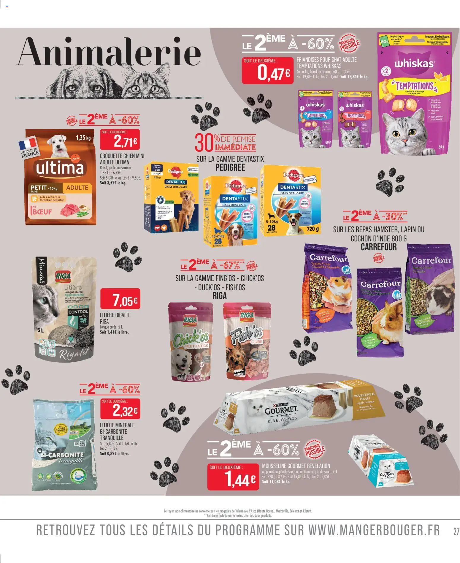 {H1} | Page: 29 | Produits: Lapin, Litière, Fromage, Saumon