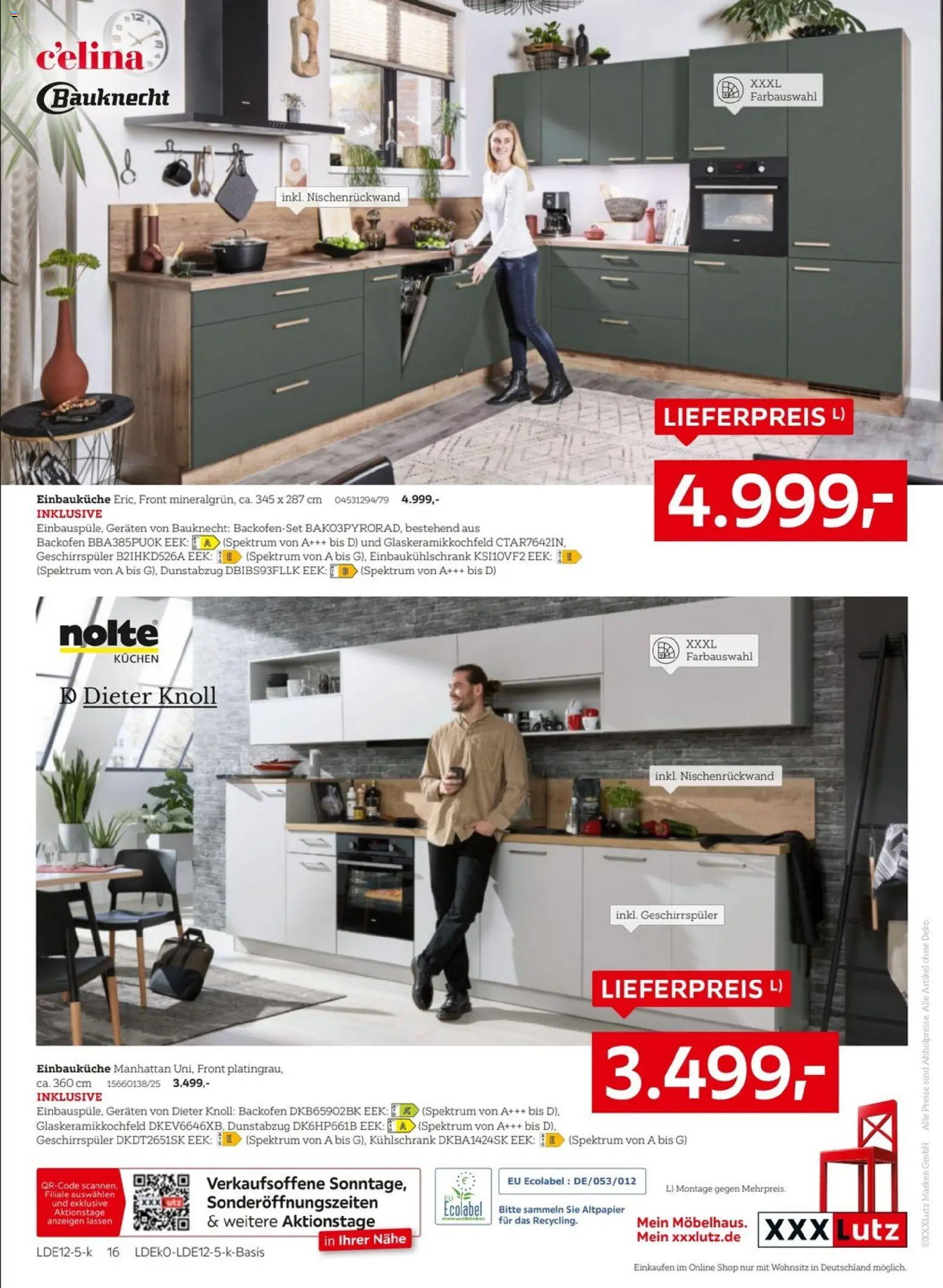 XXXL Lutz - Küchentesterinnen und -tester gesucht – gültig ab 20.12.2025 | Seite: 16 | Produkte: Geschirrspüler, Einbauküche, Kühlschrank, Dunstabzug