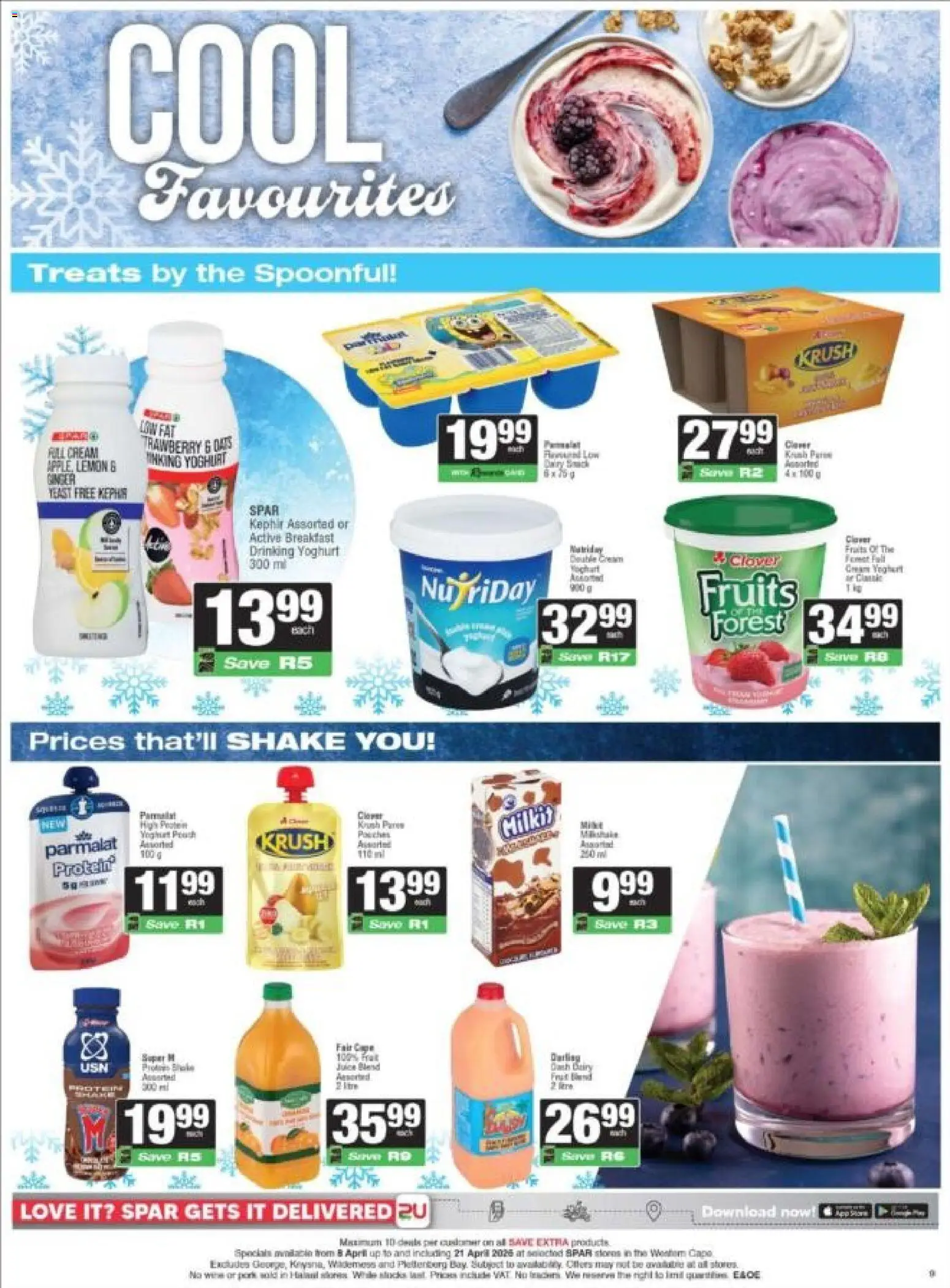 New Spar catalogue – valid from 08.04.2026 | Page: 9 | Products: Yoghurt, Detergente líquido, Cream, Lemon