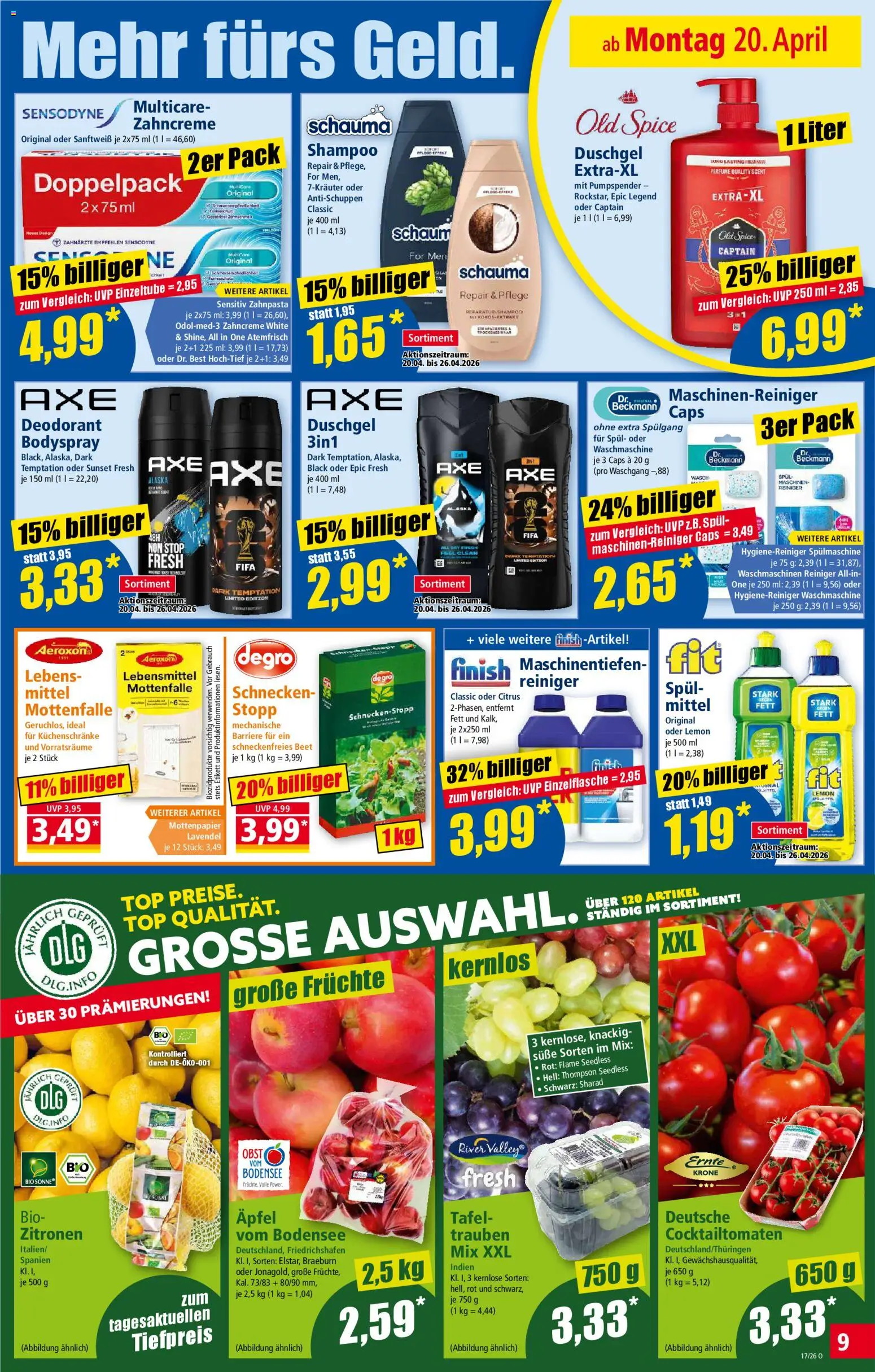 Norma Prospekt – gültig ab 20.04.2026 | Seite: 9 | Produkte: Top, Waschmaschine, Deodorant, Lavendel