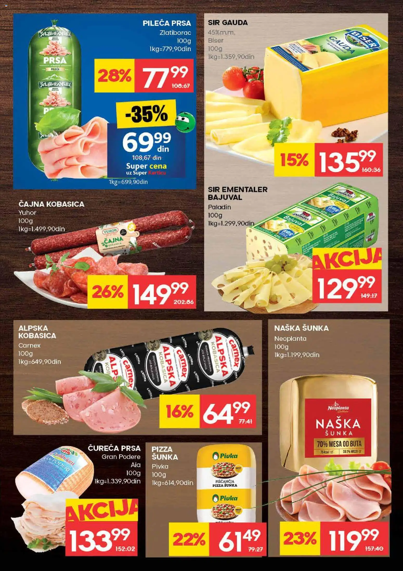 Idea katalog - važi od 12.02.2026 | Strana: 7 | Proizvode: Ementaler, Sir, Šunka, Kobasica