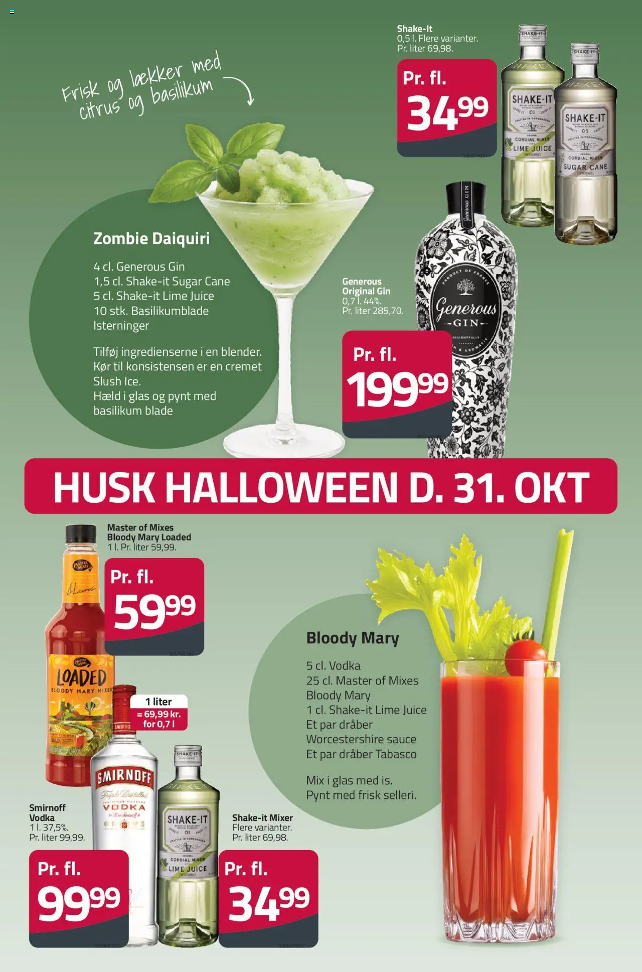 Fleggaard tilbudsavis – gyldig fra 08.10.2025 | Side: 34 | Produkter: Gin, Vodka, Mixer, Basilikum