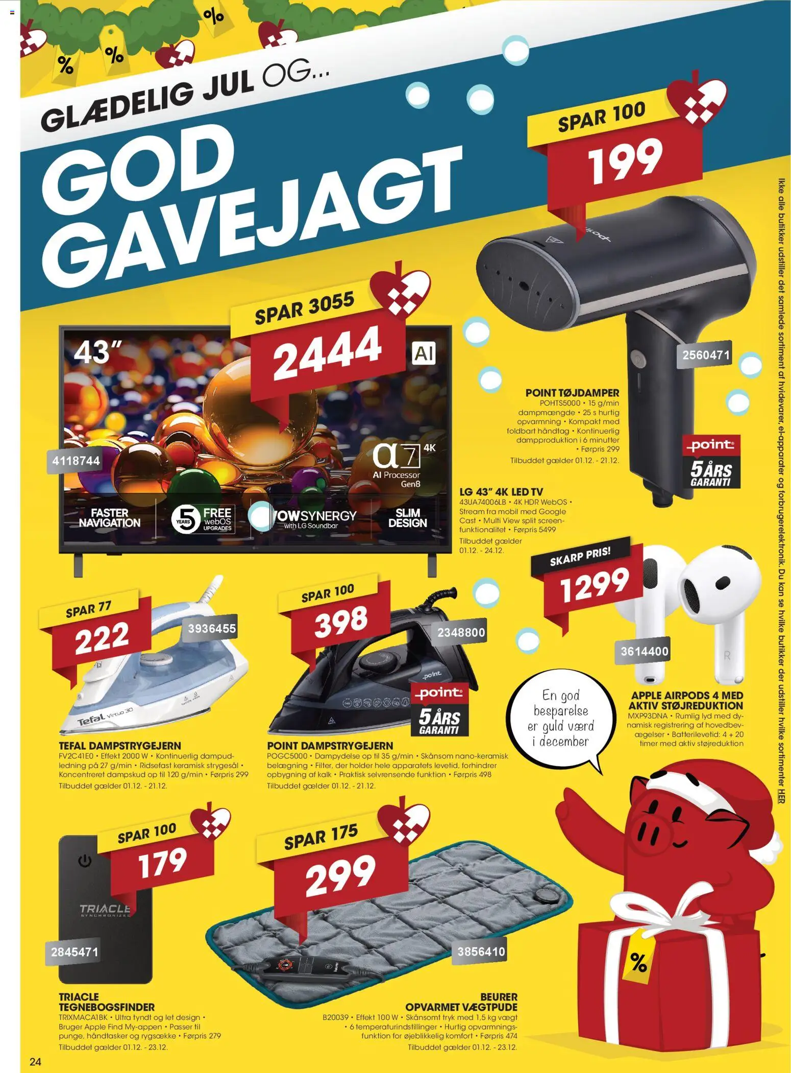 Punkt1 tilbudsavis – gyldig fra 01.12.2025 | Side: 24 | Produkter: Processor, Airpods, Lyd, Navigation