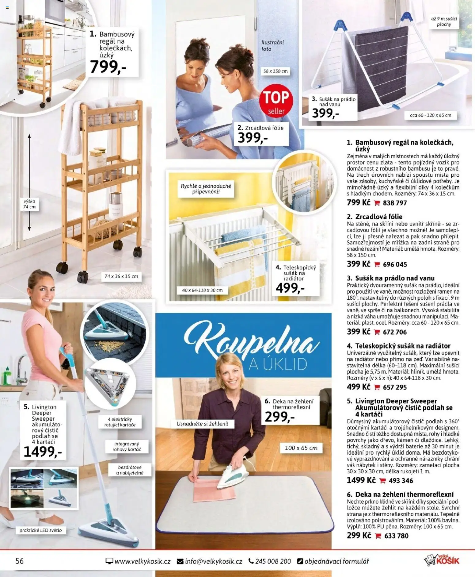 Velký Košík katalog leden 2026 od 01.01.2026 | Strana: 56 | Produkty: Sušák na prádlo, Deka, Radiátor, Baterie