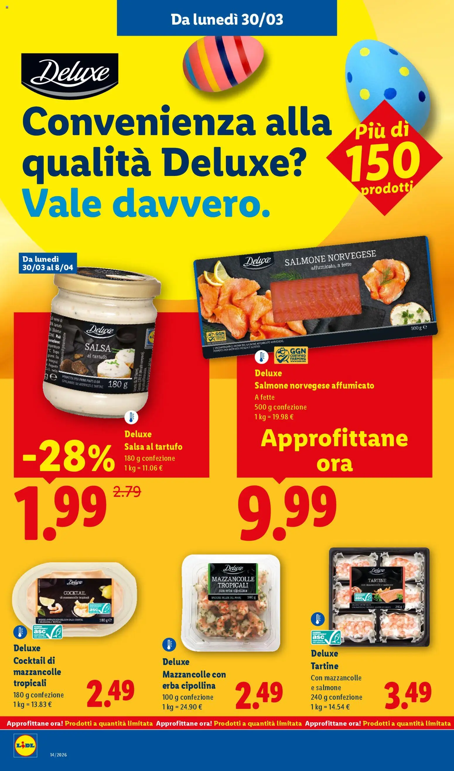 Volantino Lidl del 30.03.2026 | Pagina: 16 | Prodotti: Salmone affumicato, Salmone, Salsa, The