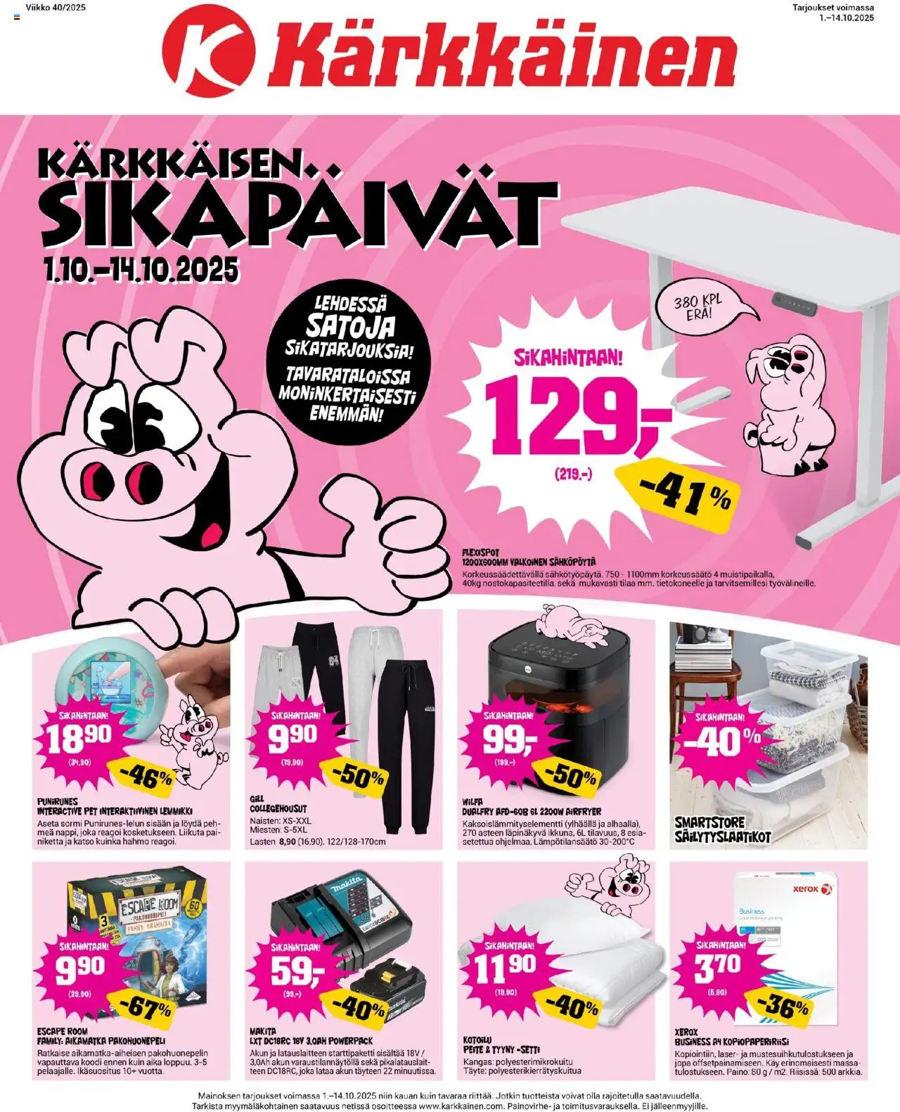 Kärkkäinen tarjoukset – voimassa 01.10.2025 alkaen | Sivu: 1 | Tuotteet: Kangas, Säilytyslaatikot, Tyyny