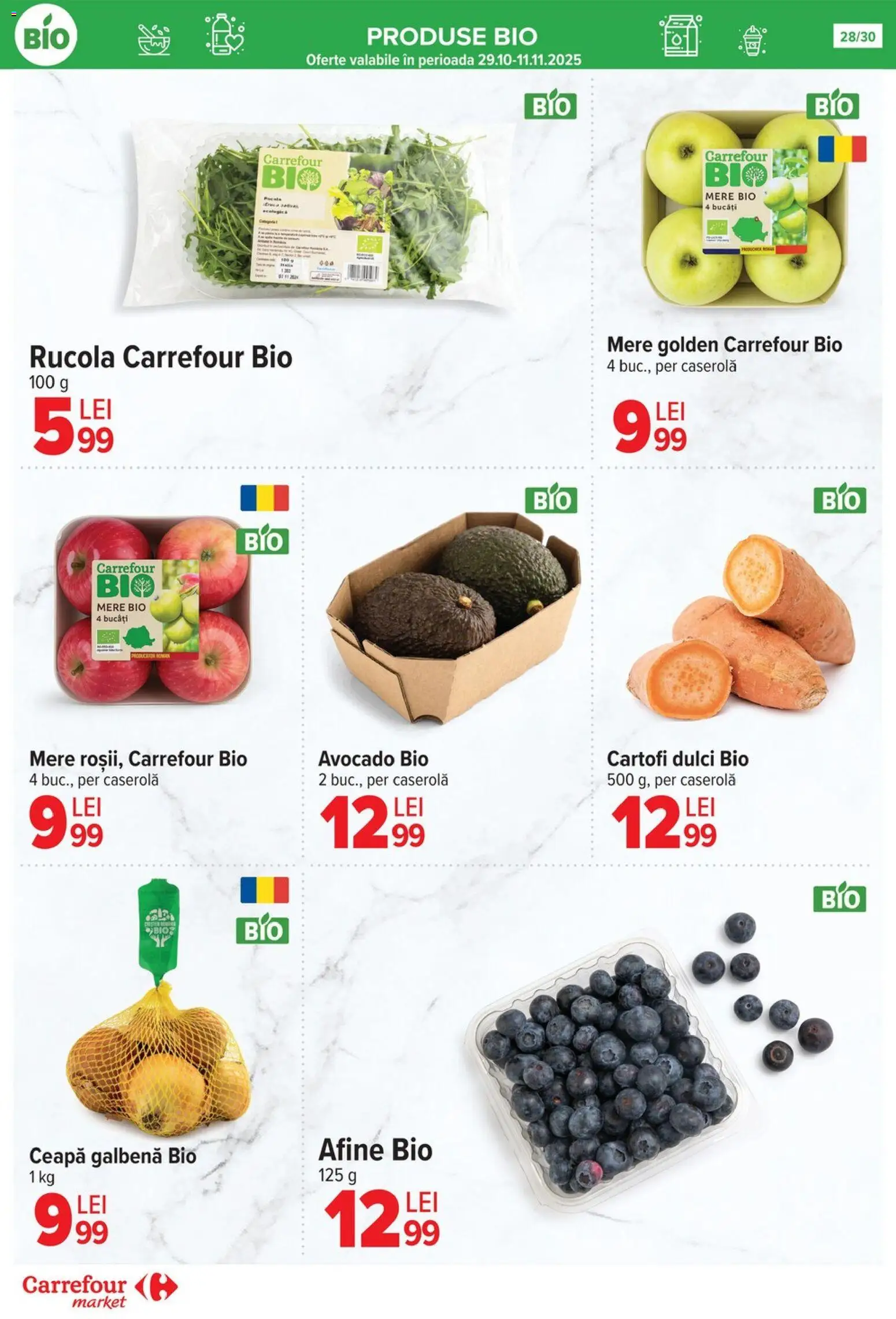 Noul catalog Carrefour – valabil de la 05.11.2025 | Pagină: 28 | Produse: Şerit ödül, Taneli organik hardal, Avocado, Ceapă