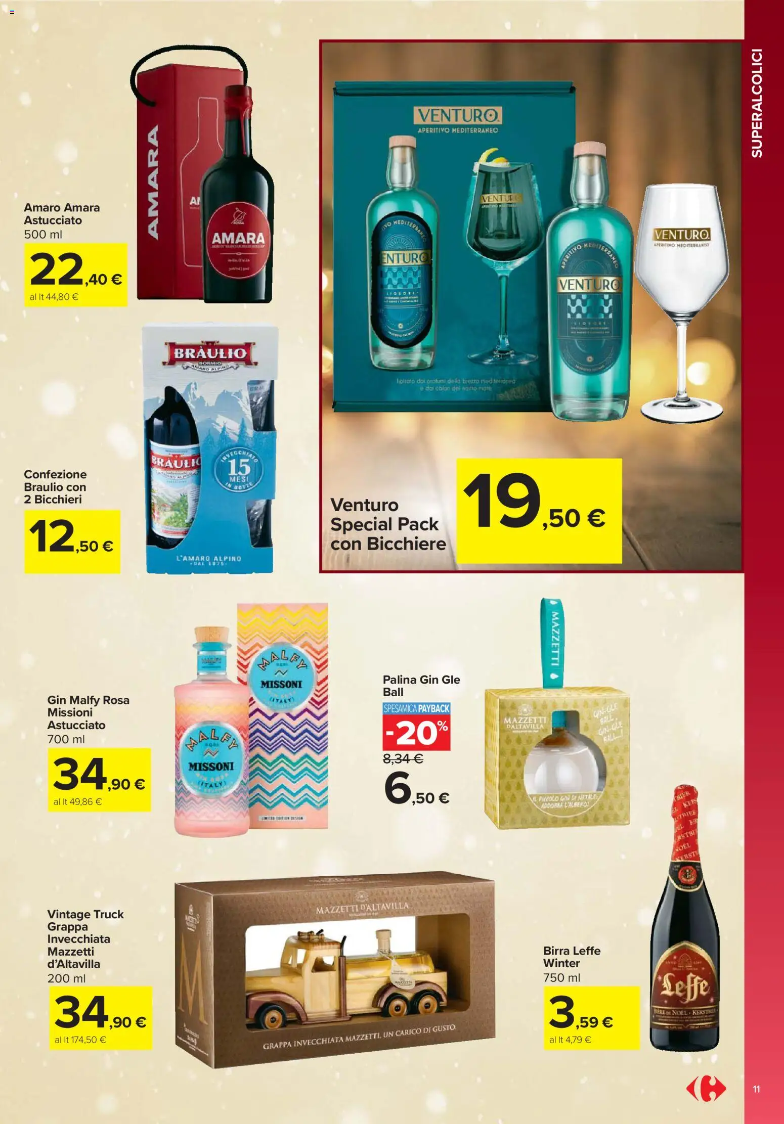 Volantino Carrefour del 13.11.2025 | Pagina: 11 | Prodotti: Birra, Grappa, Amaro, Aperitivo