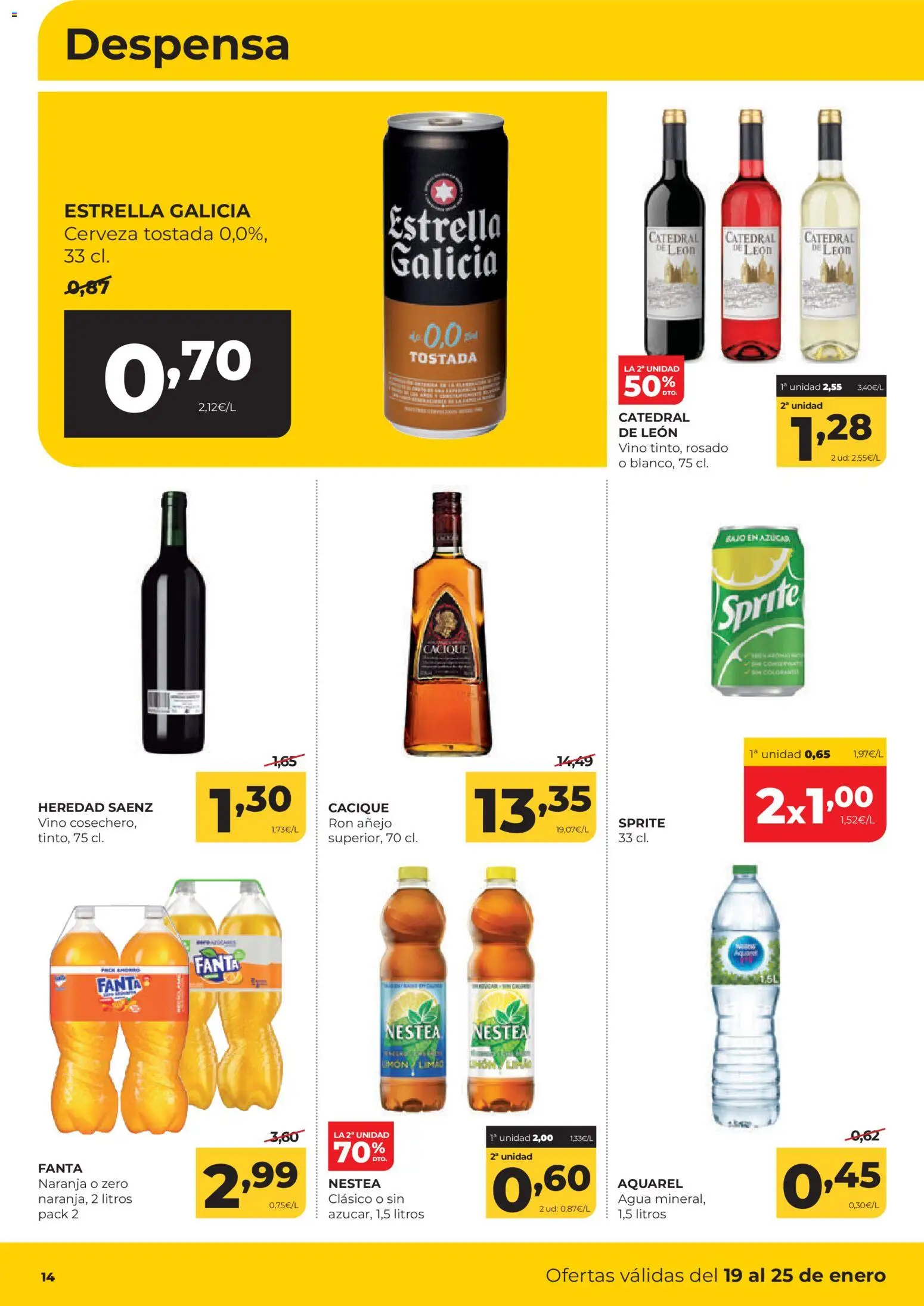 Alimerka folleto Asturias │ válido desde el 19.01.2026 | Página: 14 | Productos: Ron, Vino, Cerveza, Πρίζες