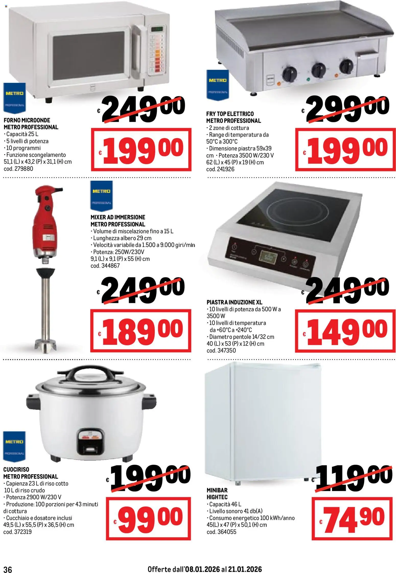 Volantino Metro del 08.01.2026 | Pagina: 37 | Prodotti: Microonde, Riso, Top, Mixer