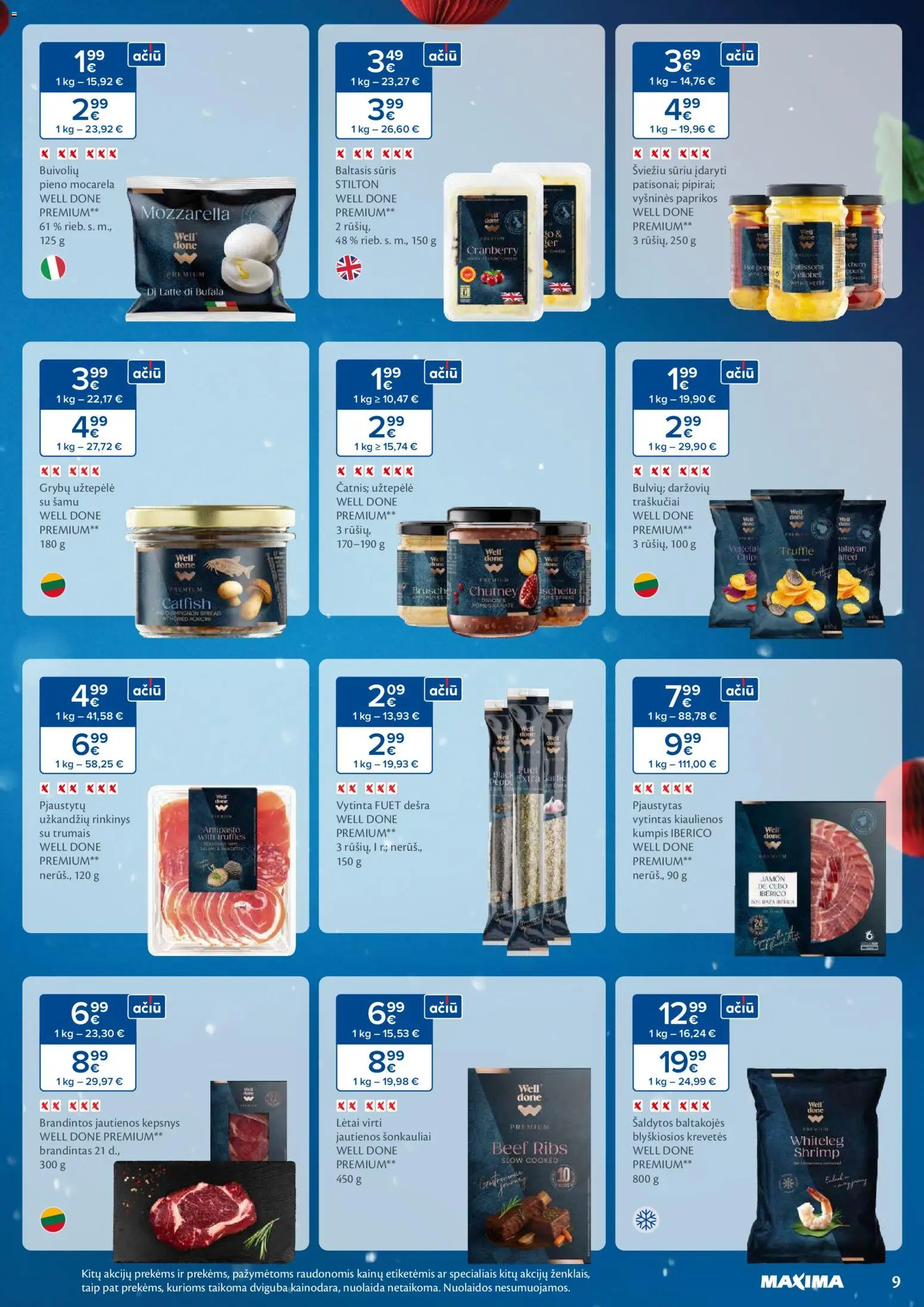 MAXIMA akcijos nuo 11.11.2025 | Puslapis: 9 | Prekių: Kiaulienos, Jautienos, Kumpis, Dešra